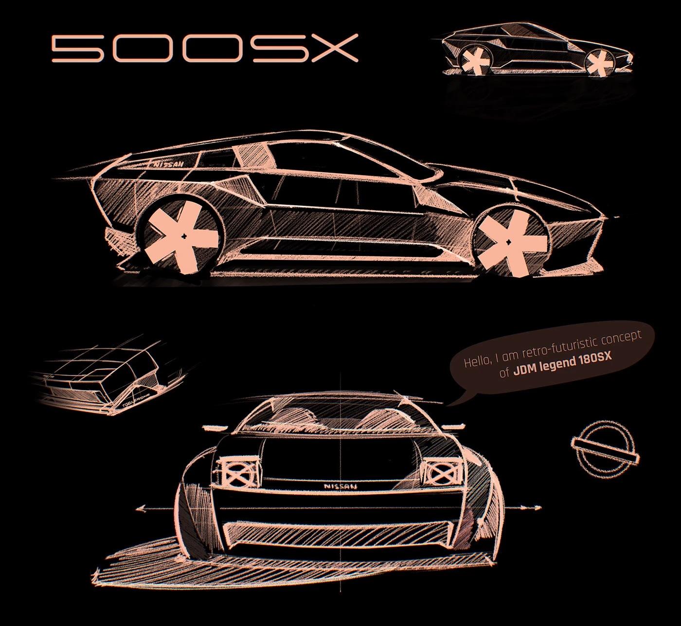 automobile，vehicle，Nissan 500SX，conceptual design，