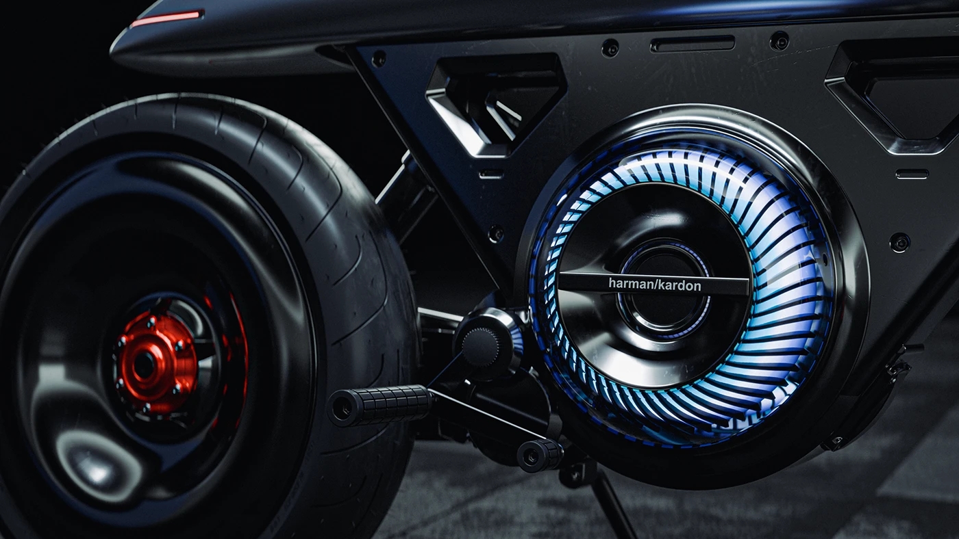 vehicle，Electric motorcycle，Porsche Café Racer，industrial design，