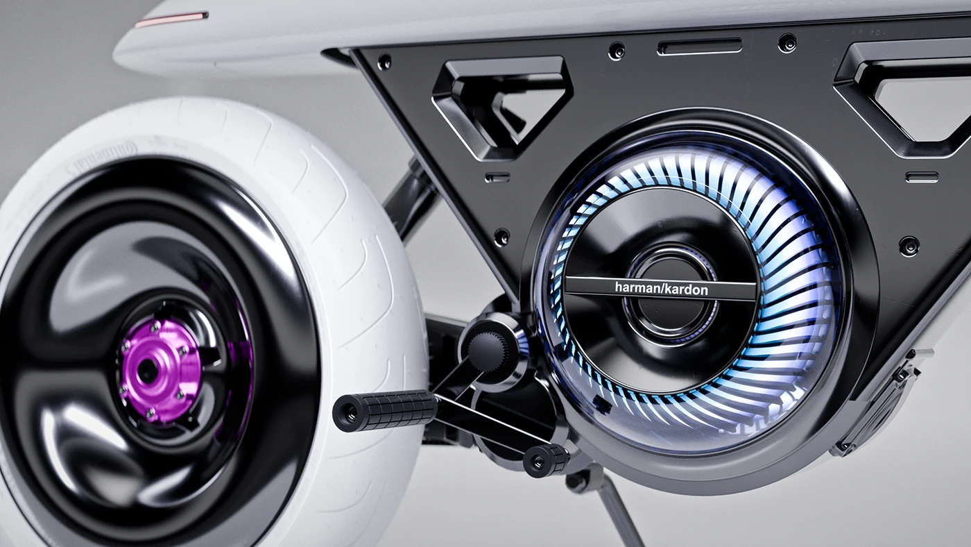 vehicle，Electric motorcycle，Porsche Café Racer，industrial design，