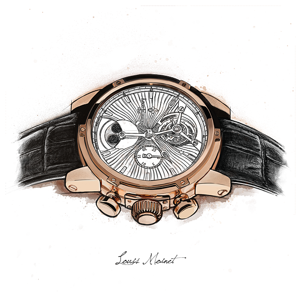 industrial design，Hand drawn，design sketch，Wrist watch，