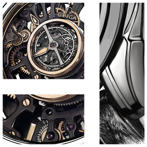 industrial design，Hand drawn，design sketch，Wrist watch，