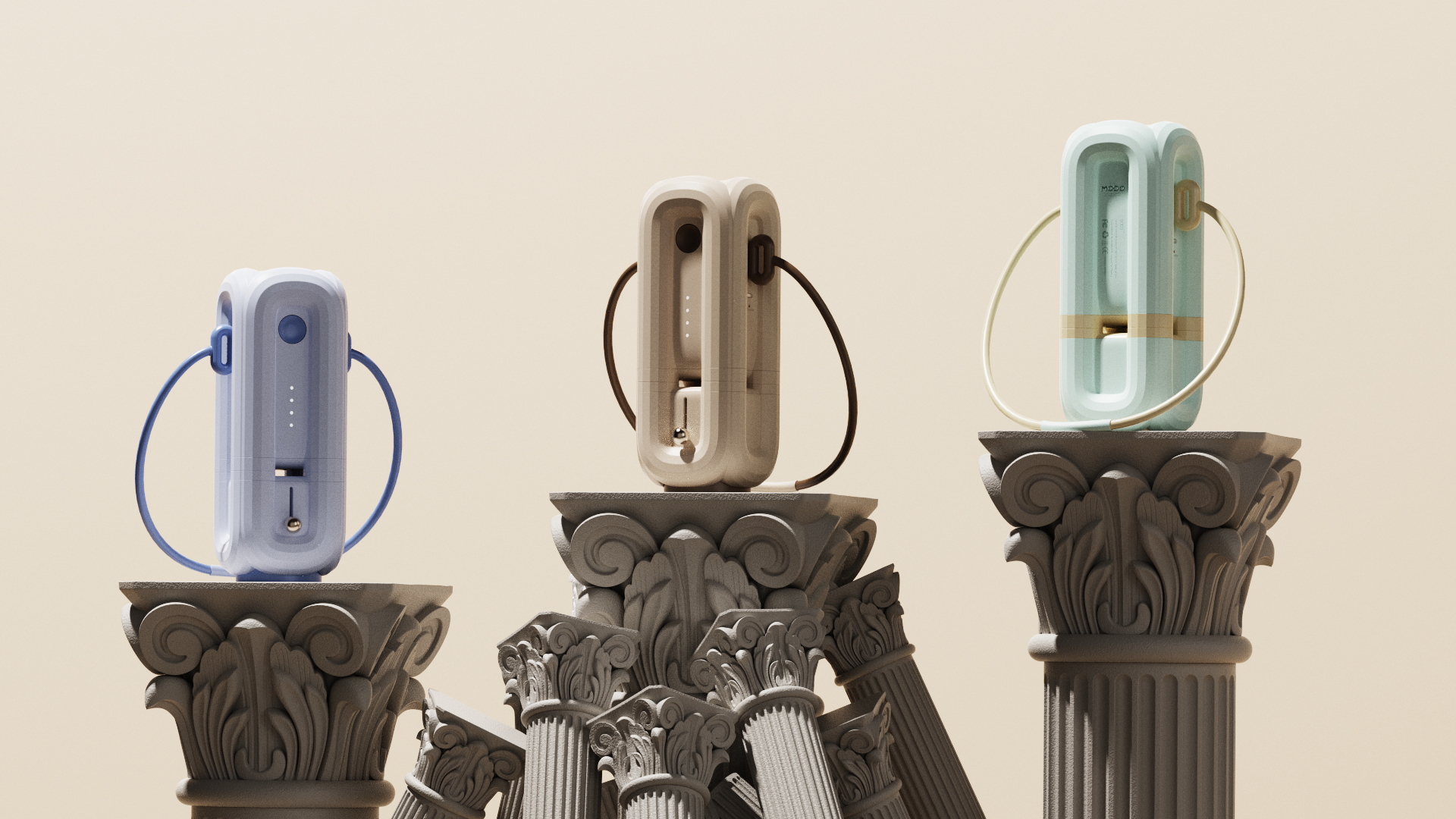 portable battery，Roman column，Render，keyshot，sample reels，Postgraduate entrance examination，work，