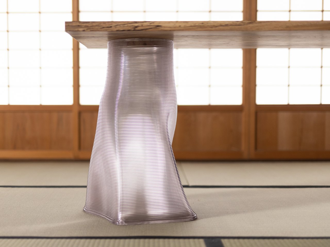 Floating Forest，3D printing，Sustainable design，wooden tables ，irregular morphology，