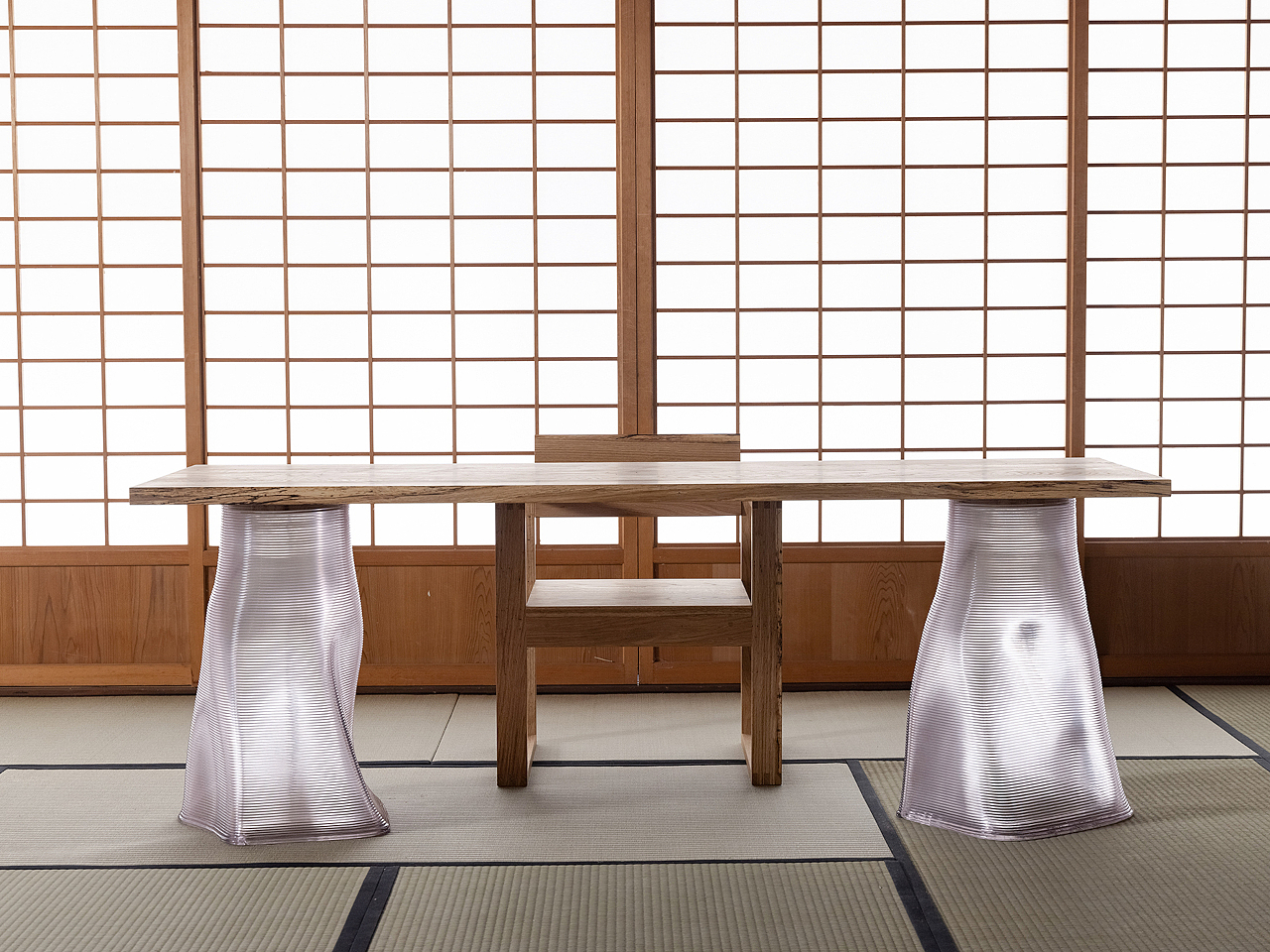 Floating Forest，3D printing，Sustainable design，wooden tables ，irregular morphology，