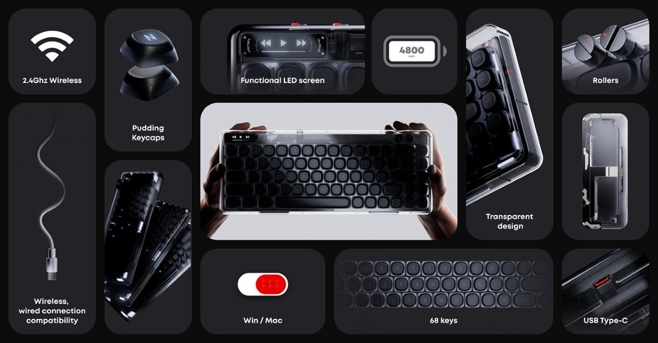 wireless keyboard，Mechanics，Nothing，Pudding Keycaps，Digital accessories，