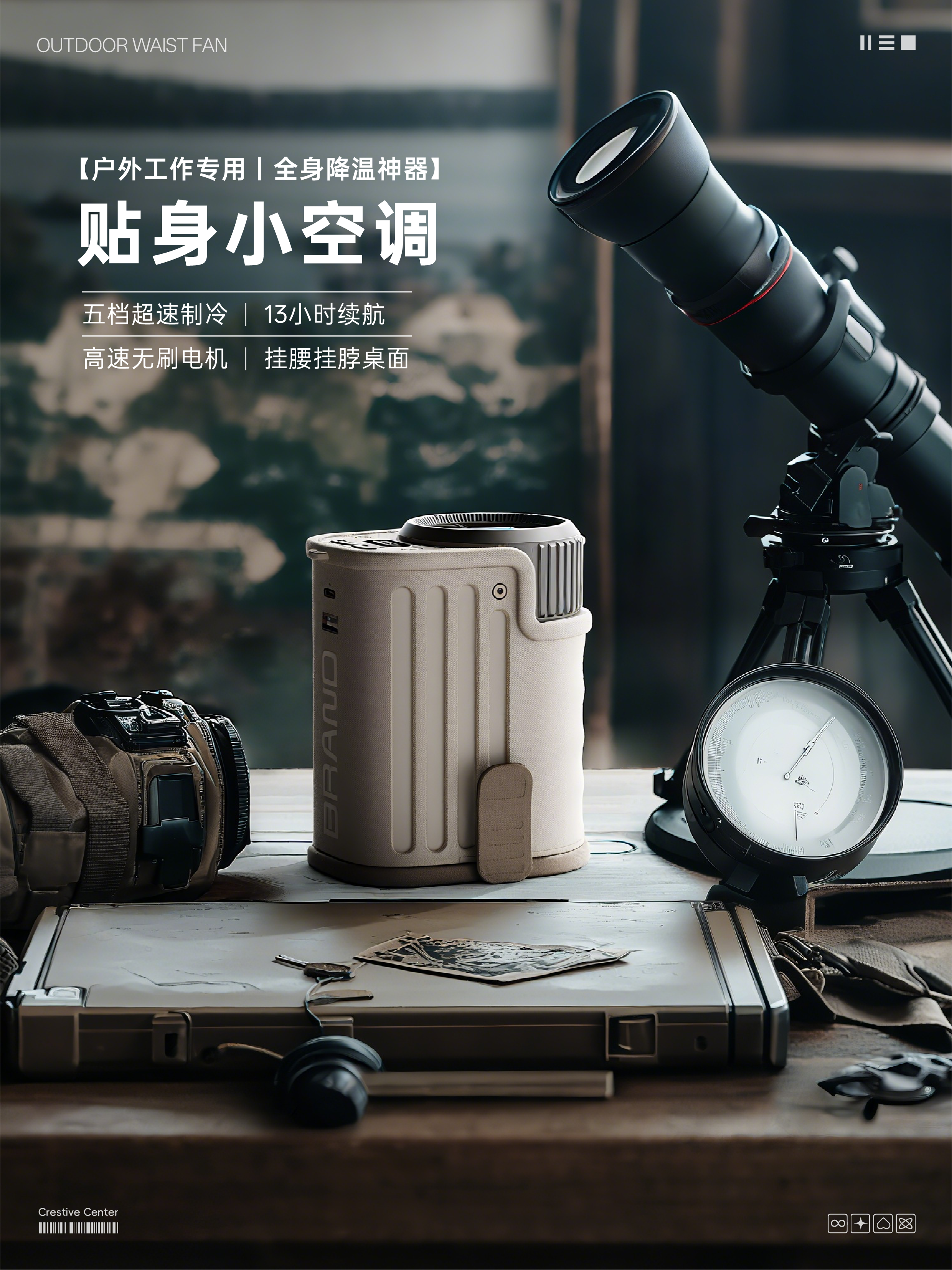 Outdoor waist fan，product design，Outdoor equipment，Outdoor Good，Camping essential，Summer cooling，Design case sharing，Hanging waist fan，