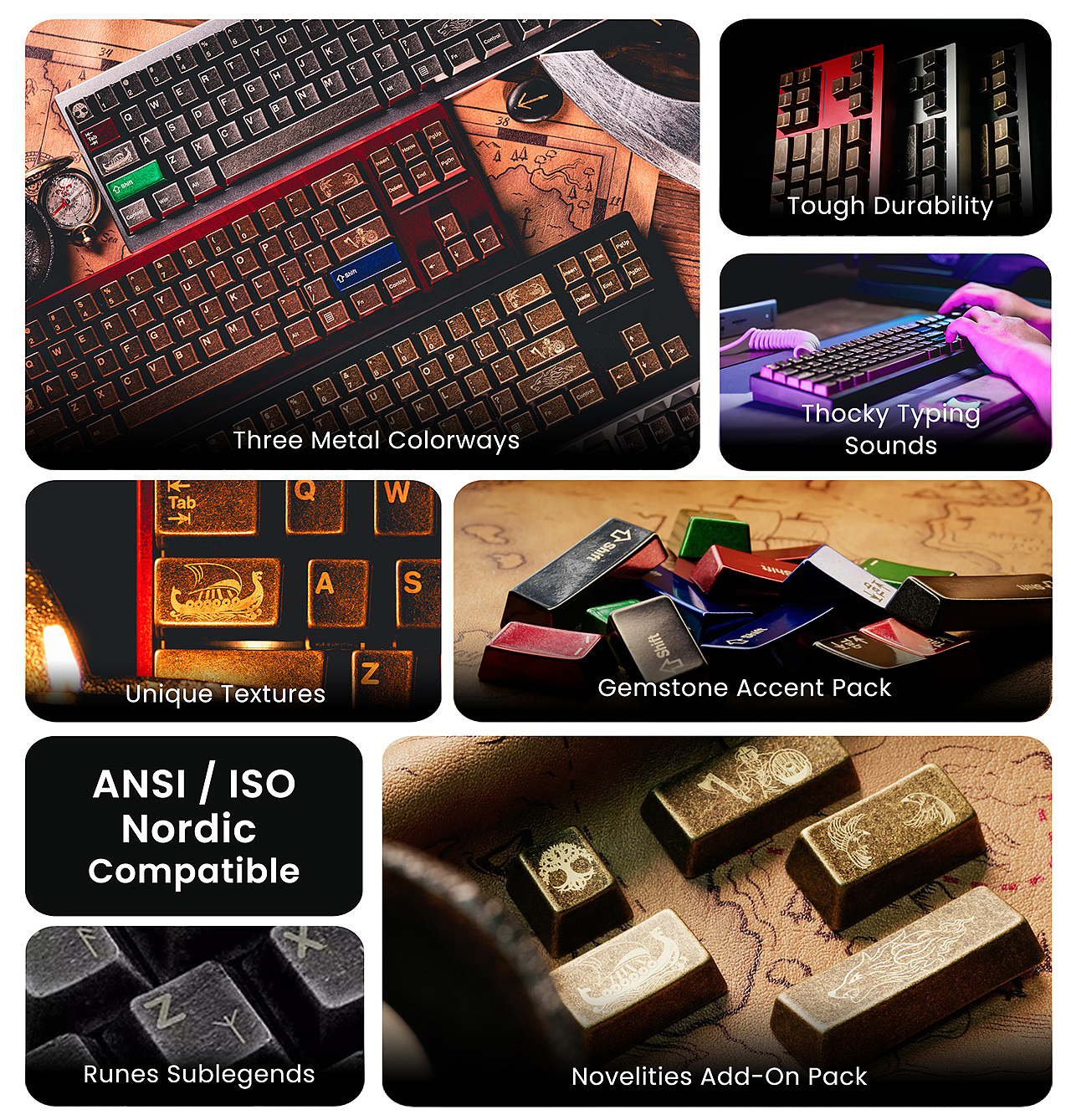 Computer accessories，Viking style，Metal bond，Mechanical keyboard，Awekeys，