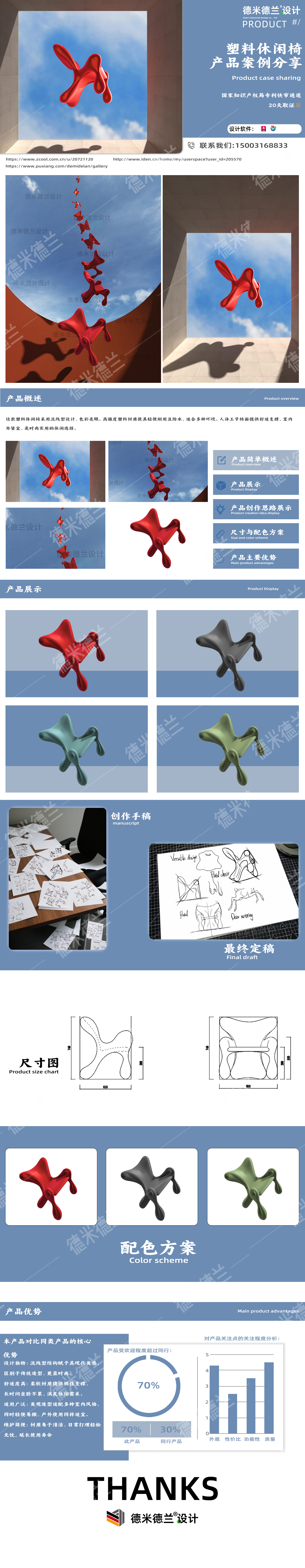 Injection molding chair，Leisure chair，Plastic chair，product design，furniture design ，industrial design，