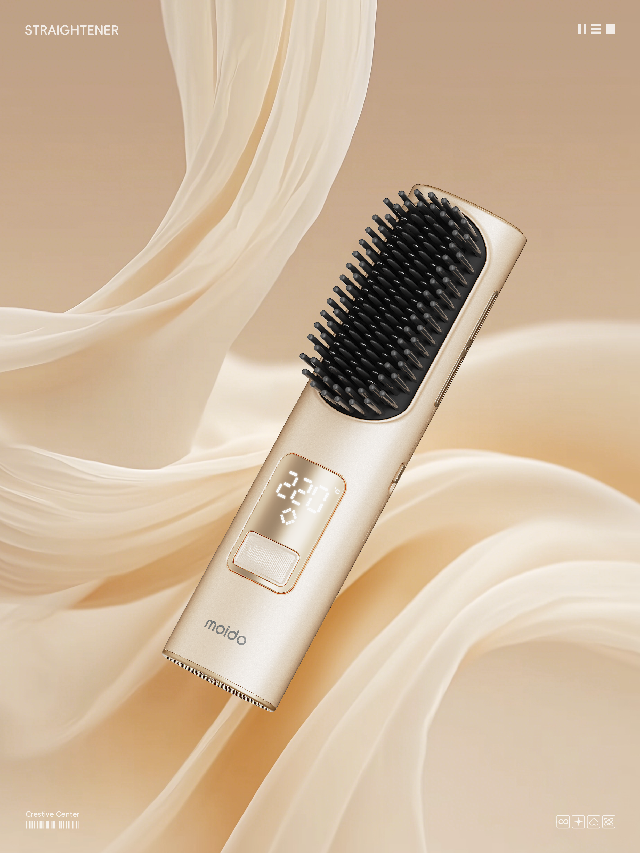 Wireless Straight Hair Comb，Hair Care Artifact，household electrical appliances，product design，Design case sharing，Moido devoted to winter，Personal care，Good thing recommendation，