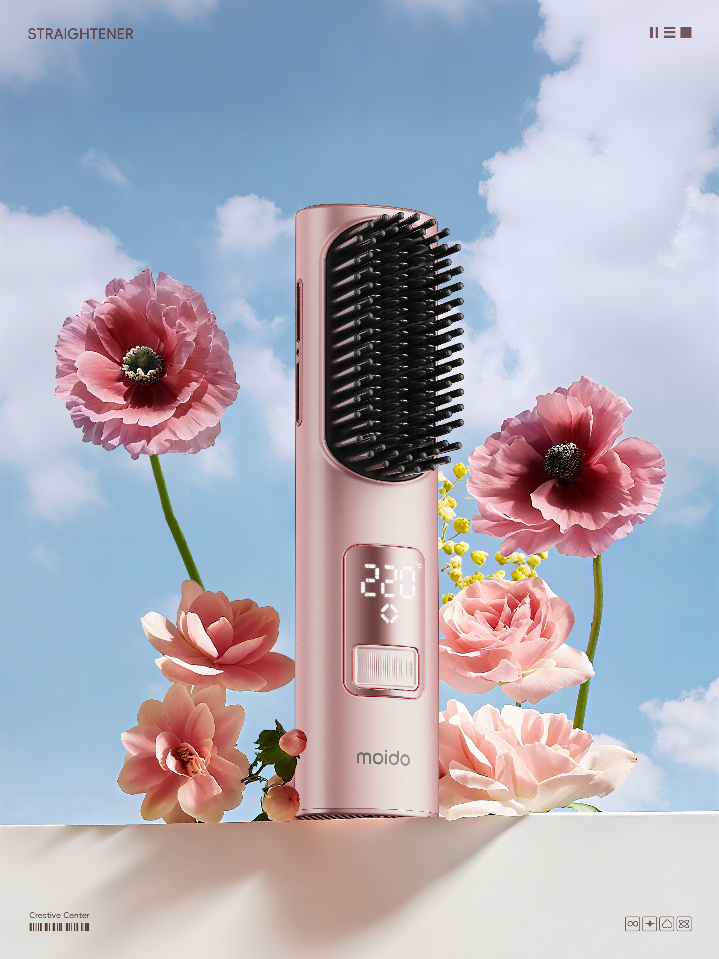 Wireless Straight Hair Comb，Hair Care Artifact，household electrical appliances，product design，Design case sharing，Moido devoted to winter，Personal care，Good thing recommendation，