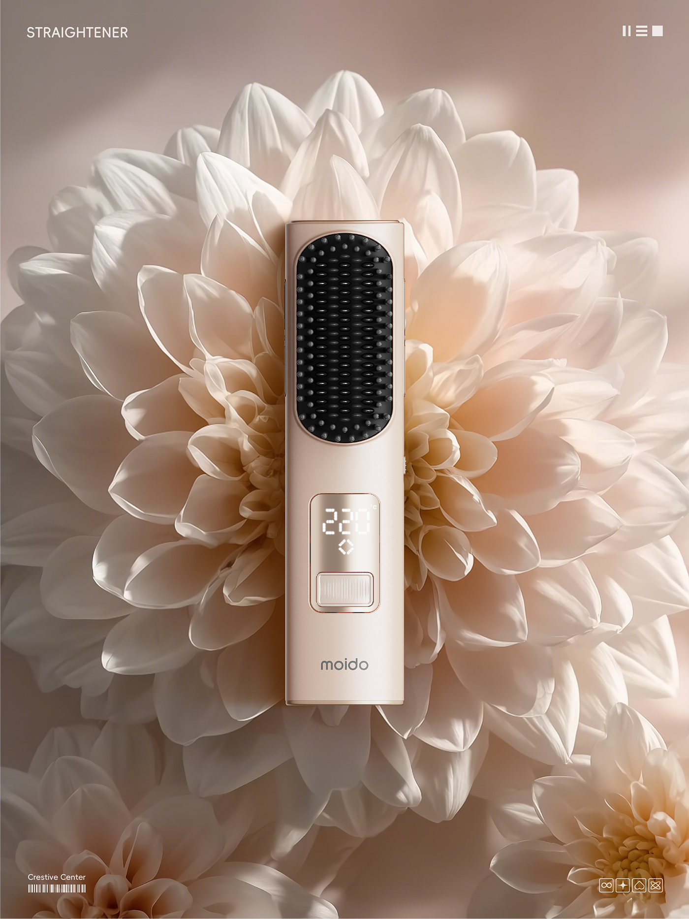 Wireless Straight Hair Comb，Hair Care Artifact，household electrical appliances，product design，Design case sharing，Moido devoted to winter，Personal care，Good thing recommendation，
