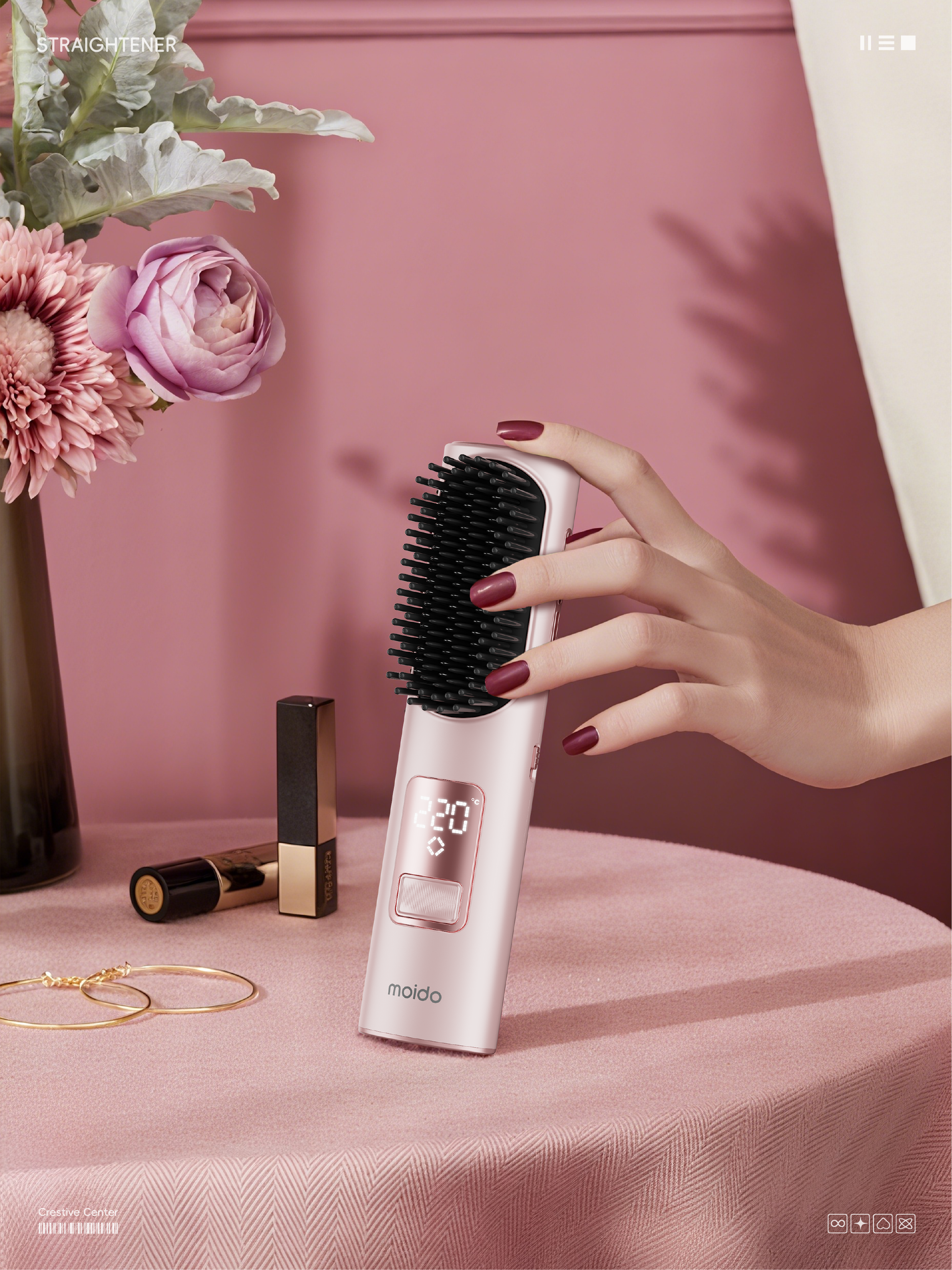 Wireless Straight Hair Comb，Hair Care Artifact，household electrical appliances，product design，Design case sharing，Moido devoted to winter，Personal care，Good thing recommendation，