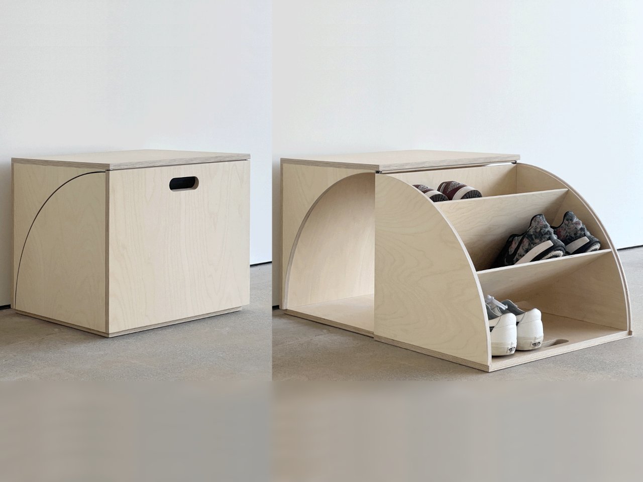 Quadrant，Wooden box，Shoe storage，Shoe changing stool，