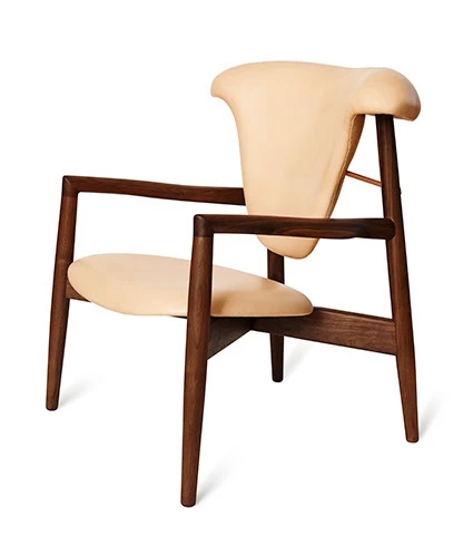 Walnut，glass fibre，natural leather，The Chicago chair，chair，