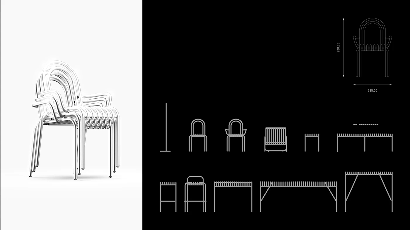 furniture，Table，ALOOP COLLECTION，industrial design，