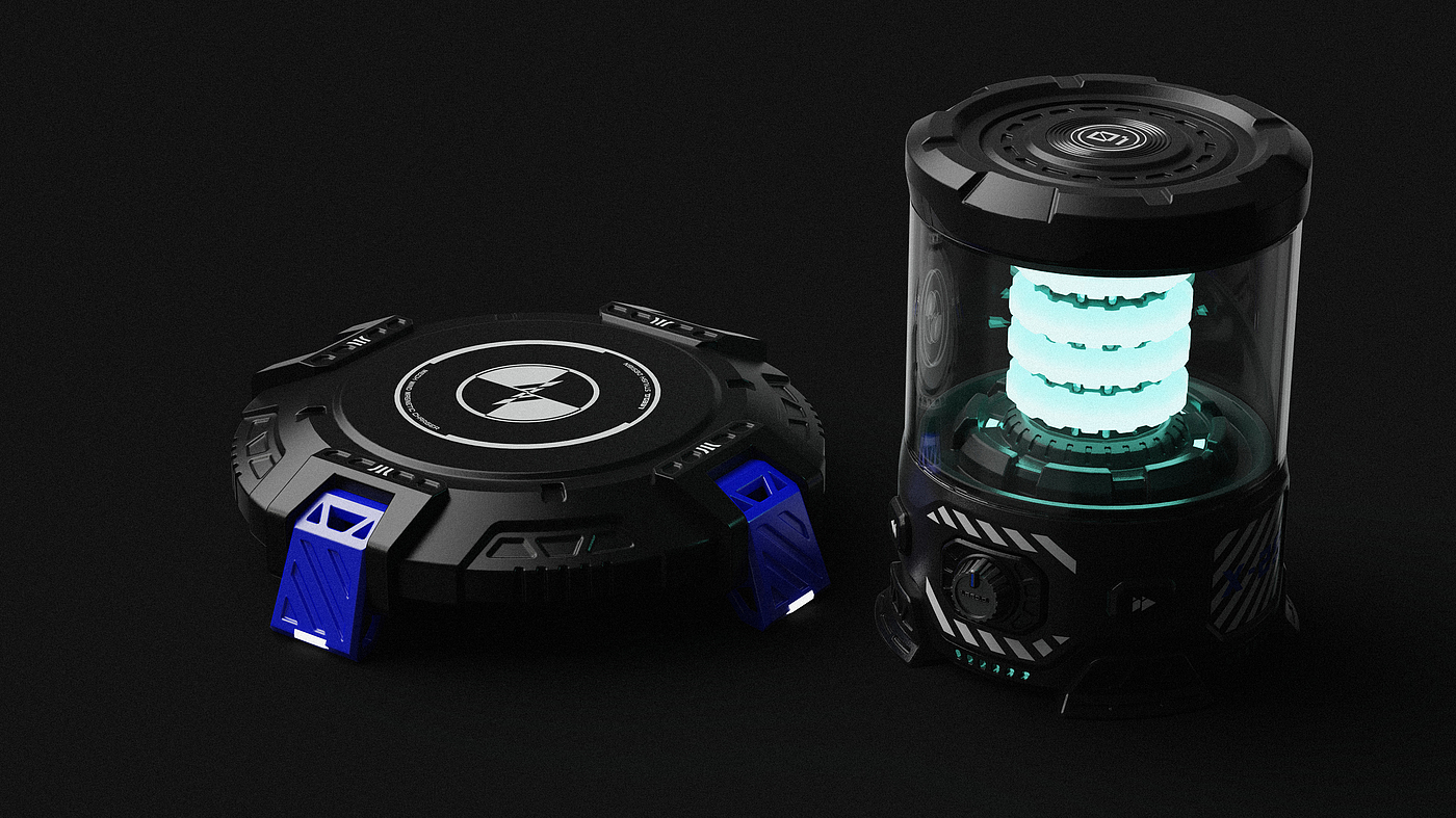 Bluetooth Speaker ，product design，industrial design，conceptual design，Mecha wind，Functional wind，3C products，Wireless charging，
