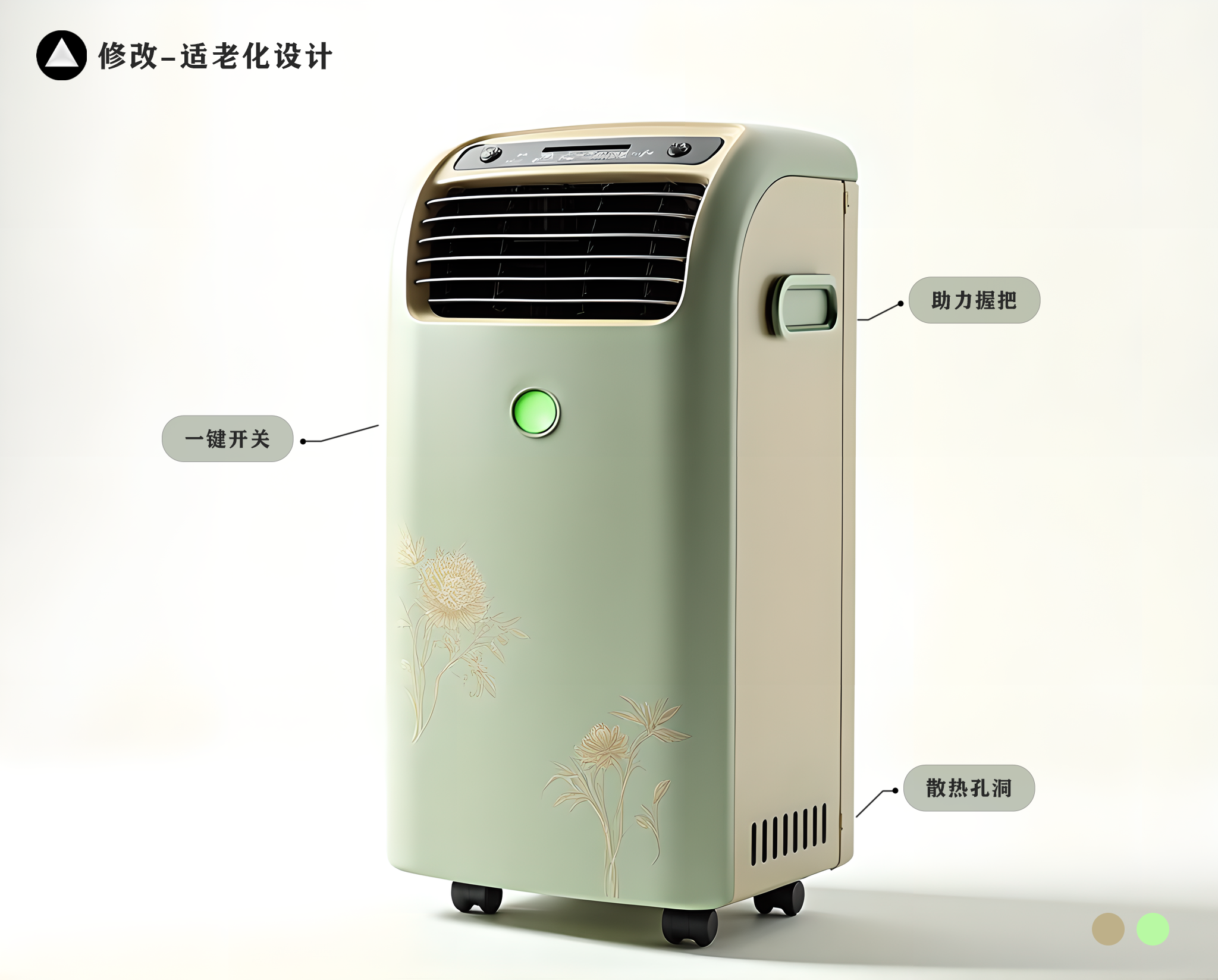 AI Tool Design，Looking for a job.，Innovative design，Small air conditioning design，Suitable aging，