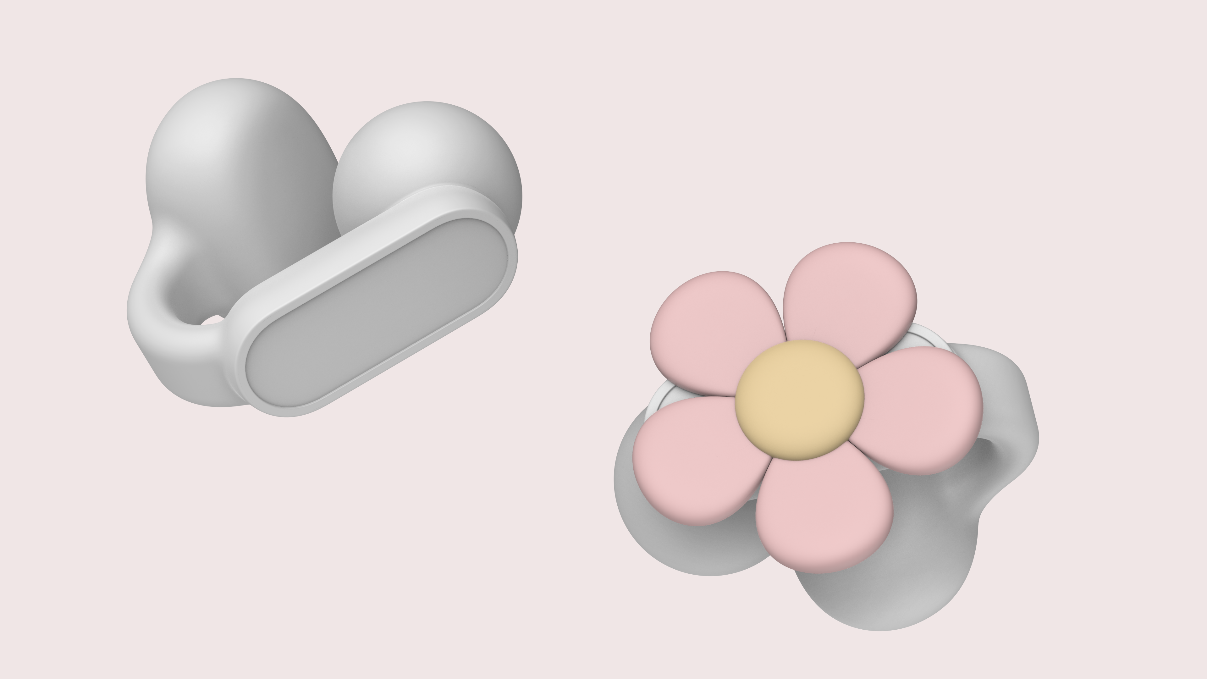 Pink，girl，ear clip，headset，Earrings，personality，decorate，industrial design，