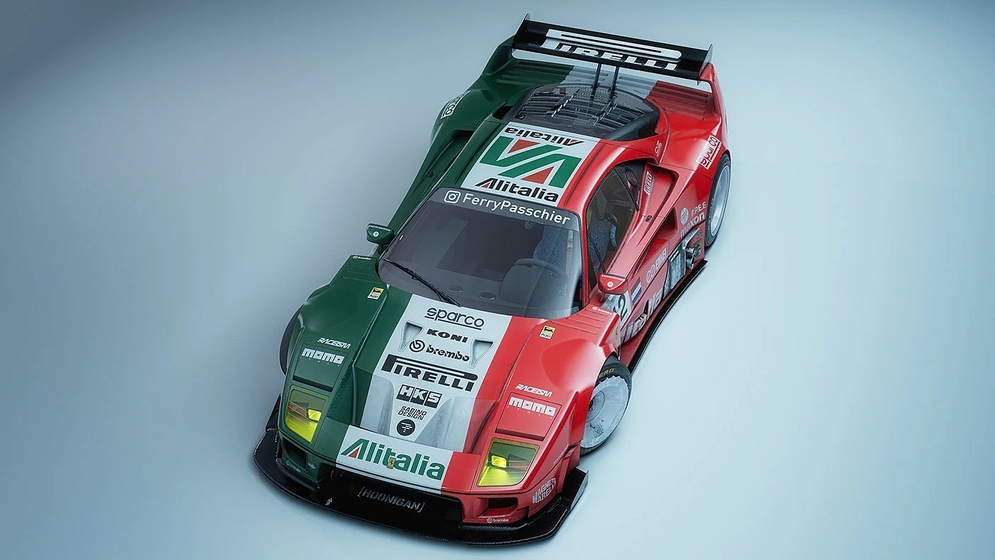 Ferrari F40，Racing Painting，gules，GTR，Alitalia Tricolore，