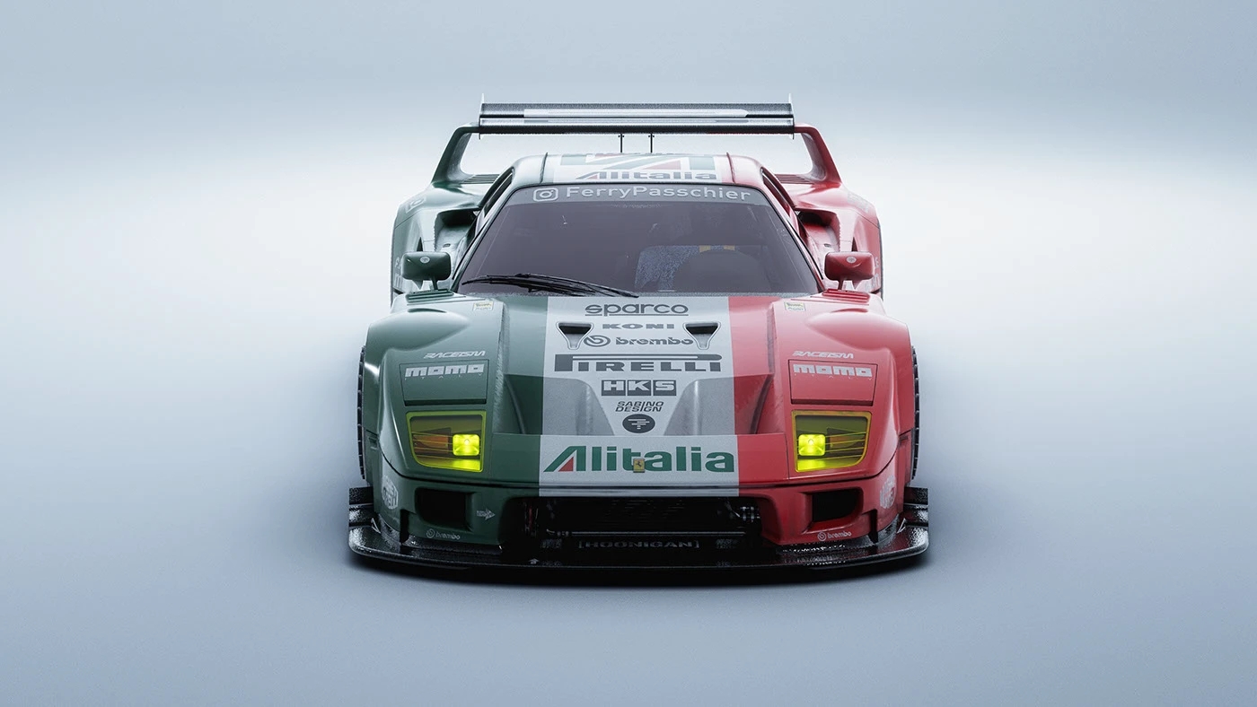 Ferrari F40，Racing Painting，gules，GTR，Alitalia Tricolore，