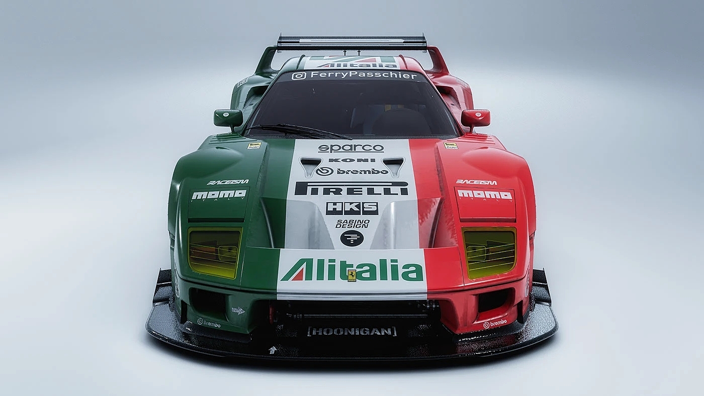 Ferrari F40，Racing Painting，gules，GTR，Alitalia Tricolore，
