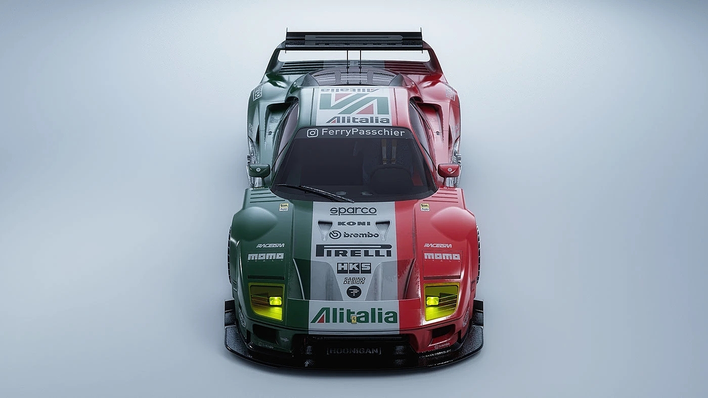 Ferrari F40，Racing Painting，gules，GTR，Alitalia Tricolore，