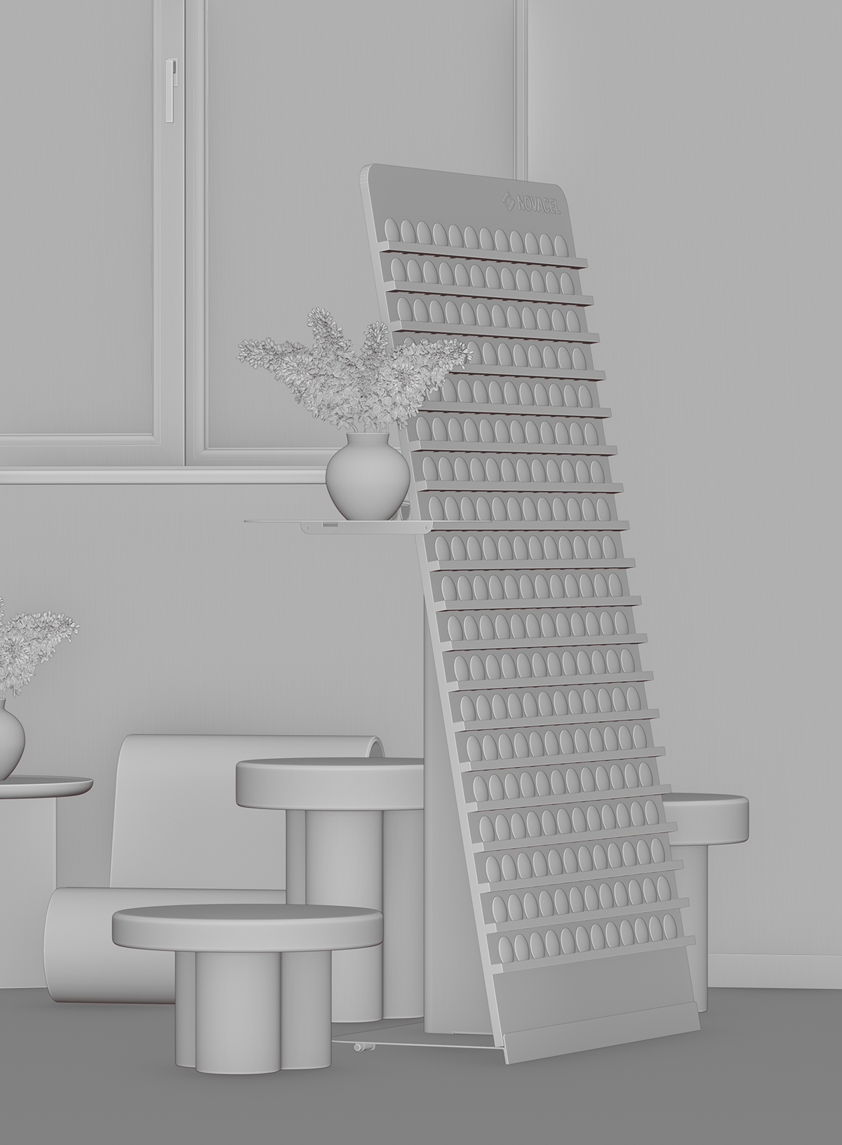 NOVACEL，OPTICAL WALL，Wall-mounted display shelf，Spectacle frame，practicability，