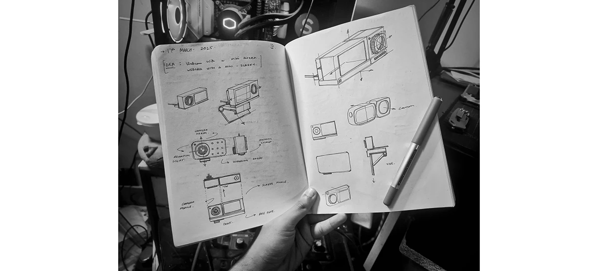 Cuecam，Built-in secondary screen，Real-time subtitles，Webcam，Compact design，