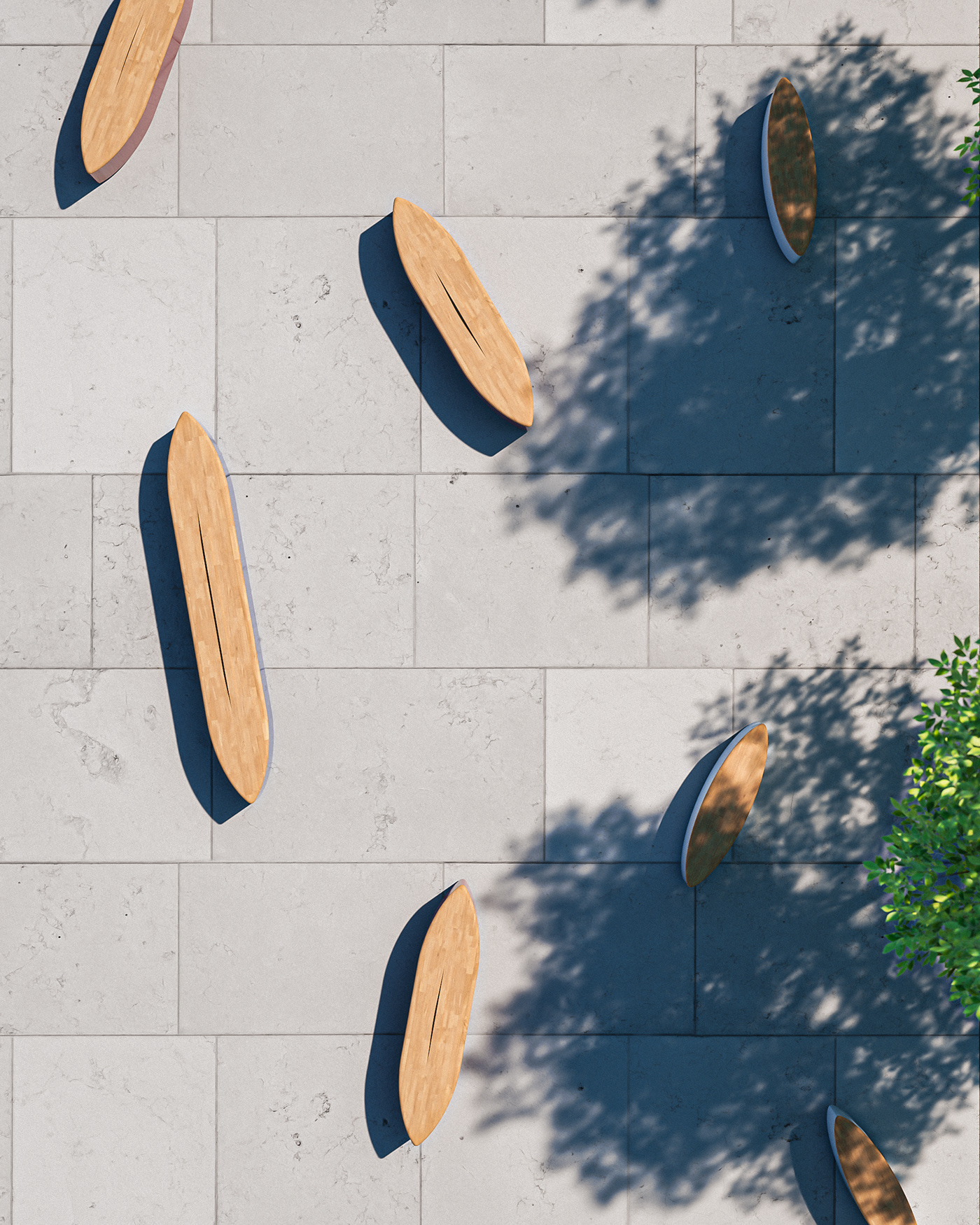 Sampan Bench，Multi element，Public seat，outdoors，Tembusu，