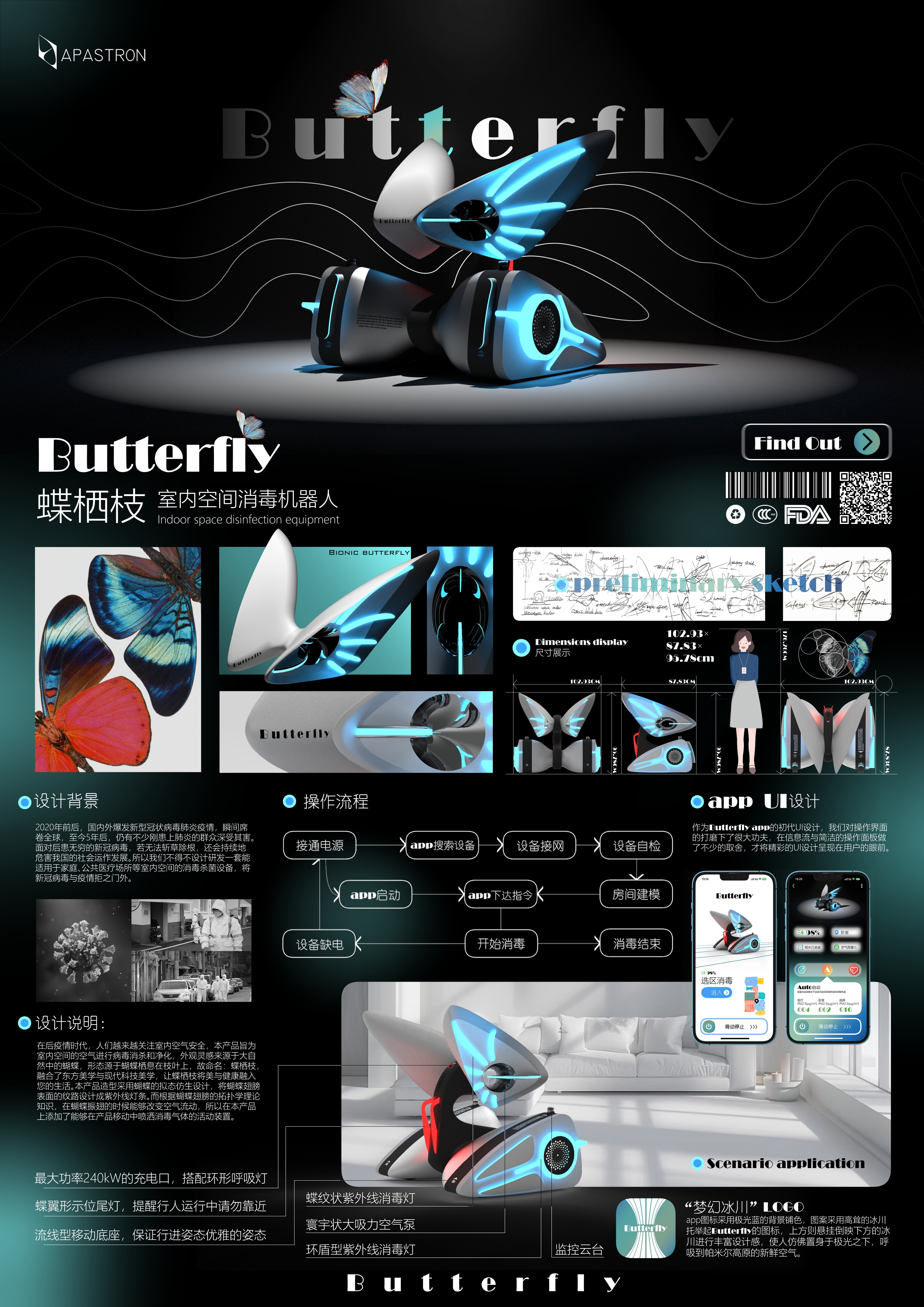 Disinfection robot，interior space ，Public Health，Epidemic prevention and control，Aesthetics of science and technology，AI robot，