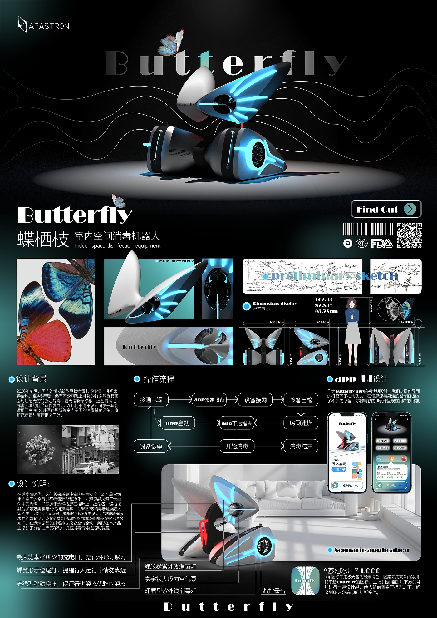 Disinfection robot，interior space ，Public Health，Epidemic prevention and control，Aesthetics of science and technology，AI robot，