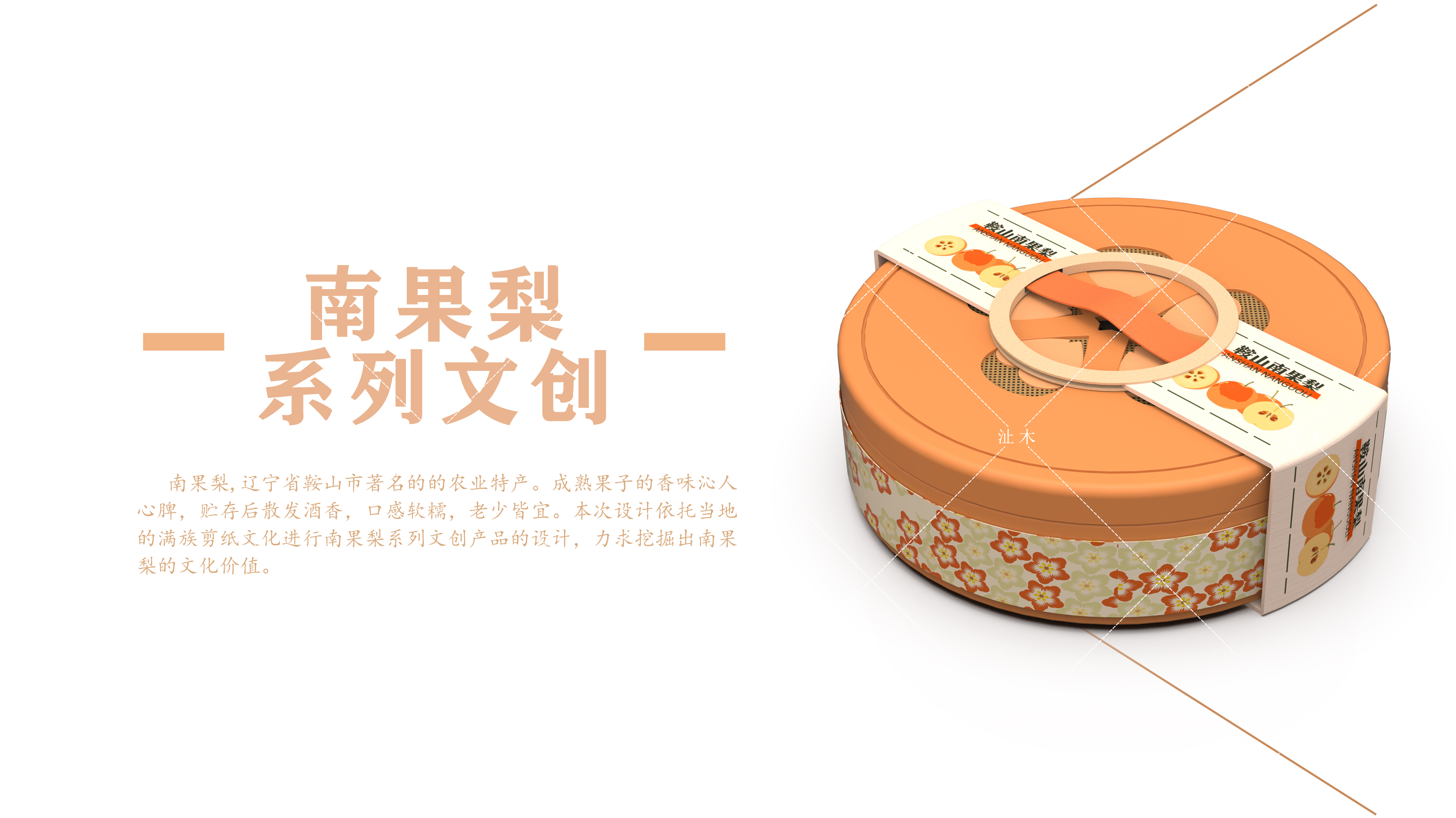 agricultural cultural creation，Nanguo pear packaging，Cultural creation，Fruit box packaging，