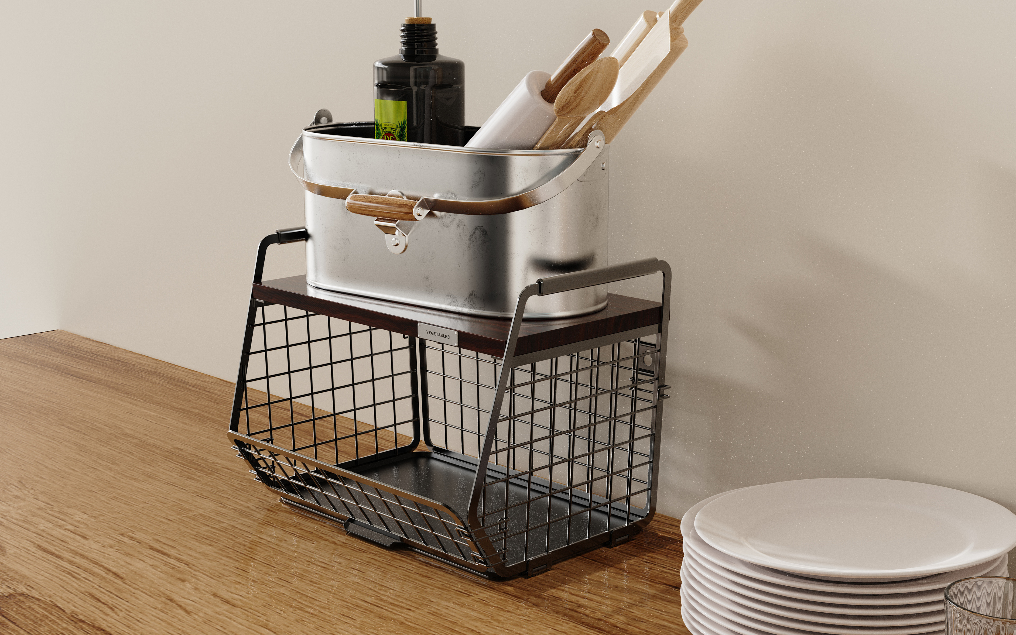 Fruit basket, iron basket, fruit rack, home storage, storage，