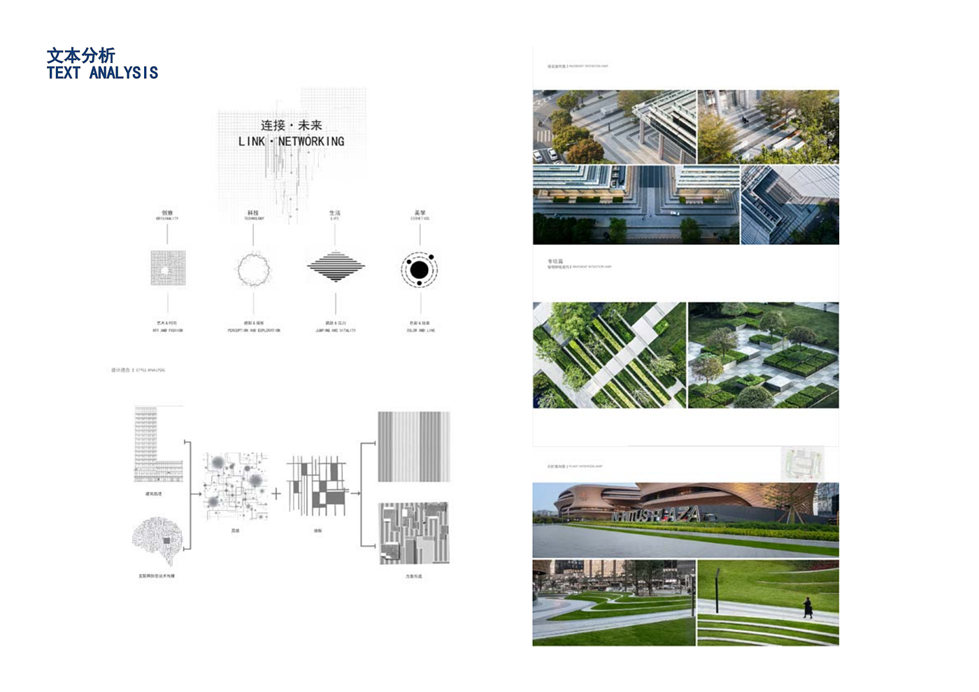 Design analysis diagram, typesetting，Landscape design，Cartoon Analysis Chart，Landscape Design Text，Text typesetting，