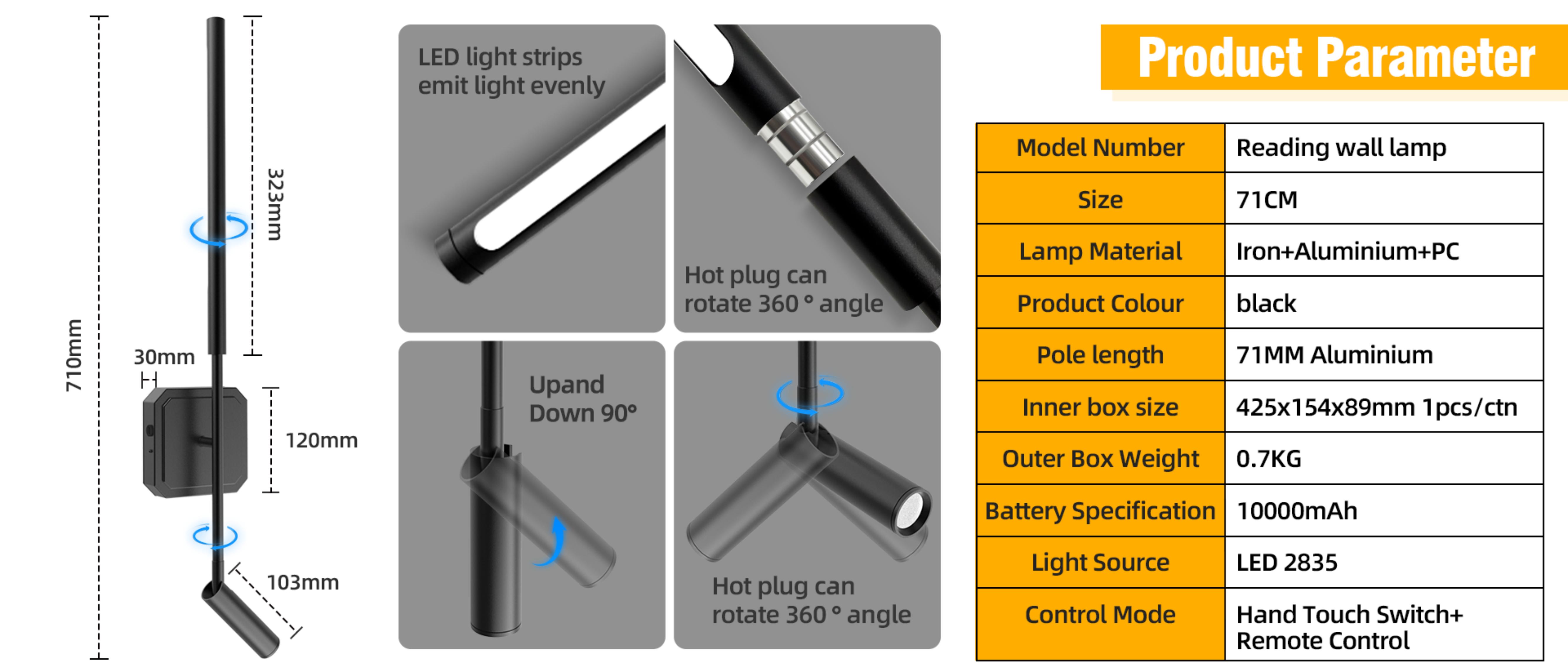 Wall lamp，Metal wall lamp，Removable wall lamp，Split wall lamp，