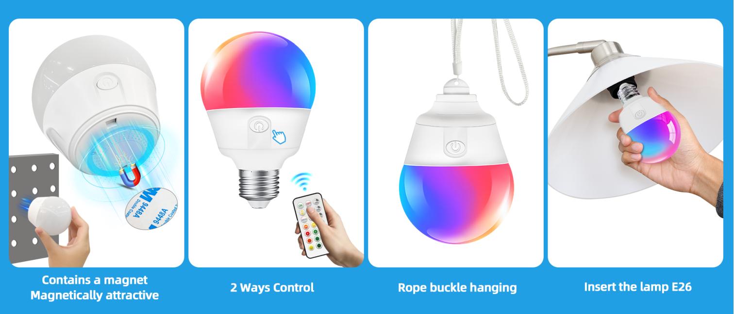 Bluetooth light bulb，Intelligent bulb，Rechargeable bulb，