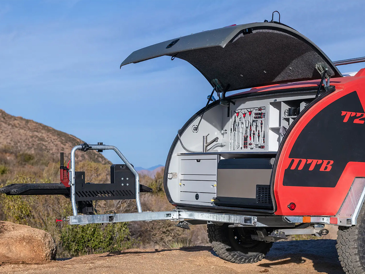 Mountain bike towing，Touring car，Mobile Repair Station，Wild Camping，Outdoor equipment，