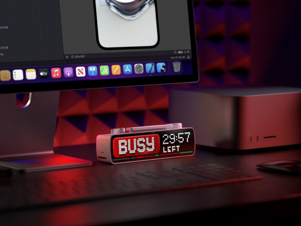 Electronic clock，RGB Status Light，Busy Bar，Matter Smart Home，