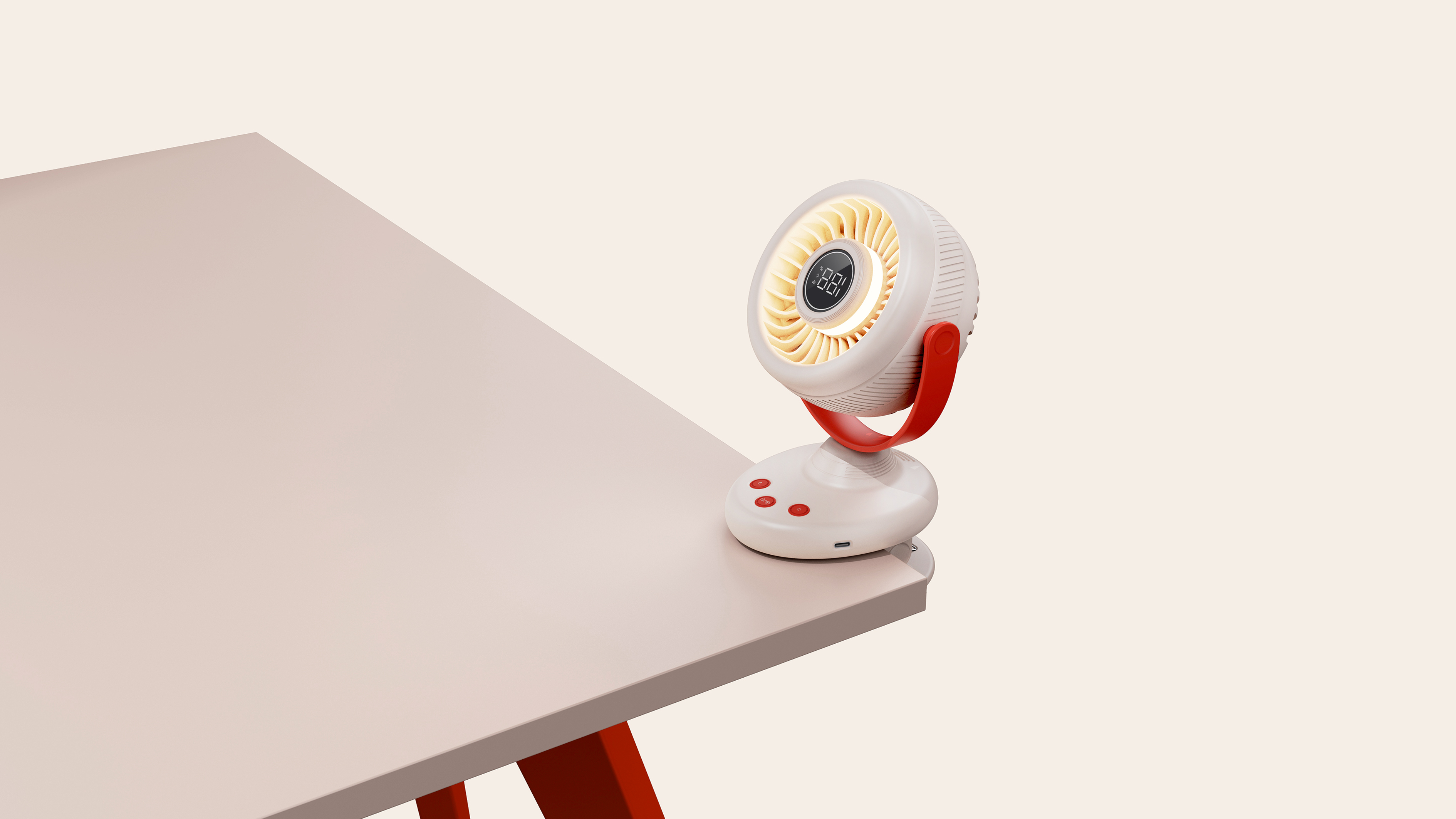 product design，Household appliances，Portable fan，Clip fan，Round design，