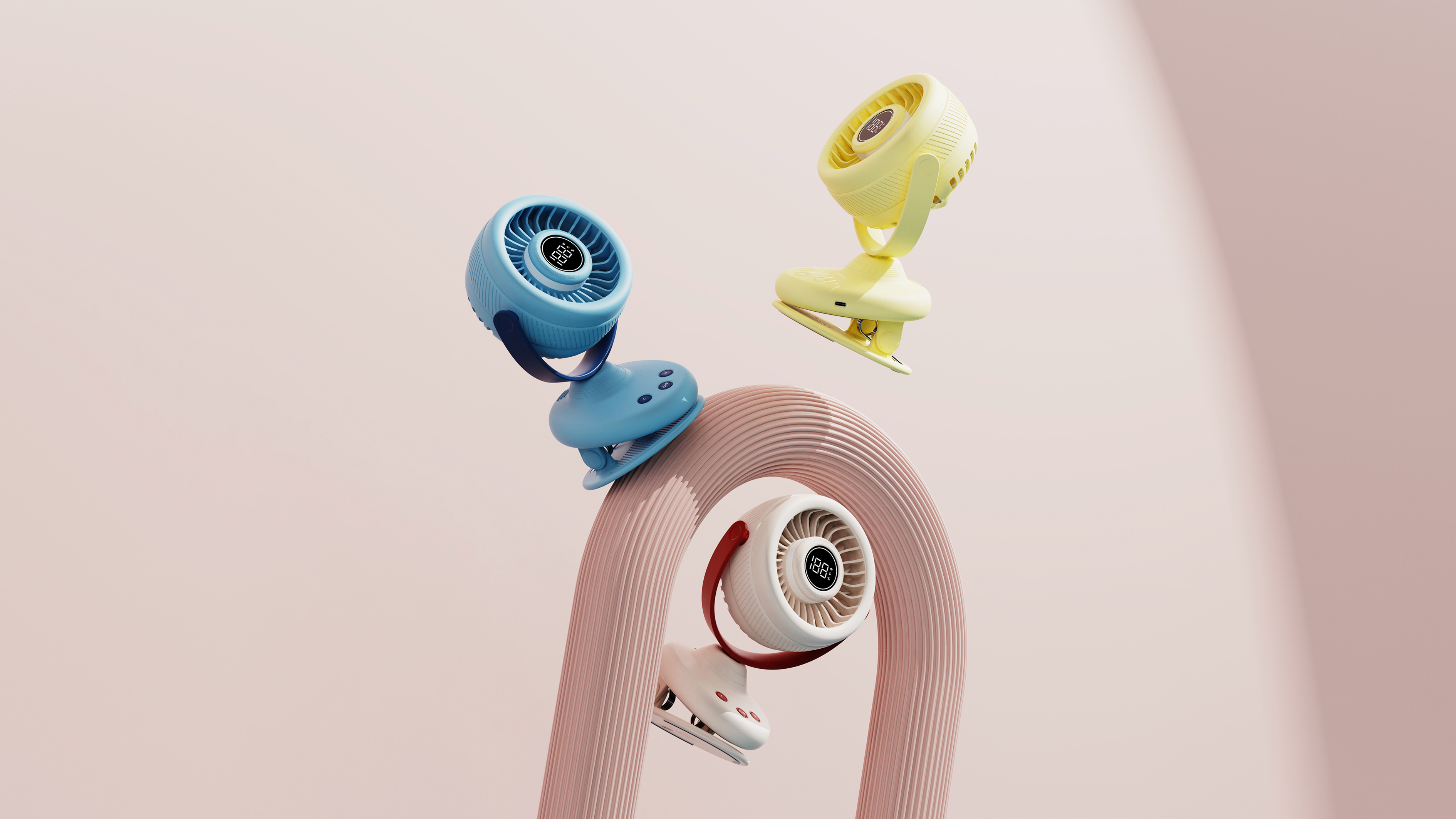 product design，Household appliances，Portable fan，Clip fan，Round design，