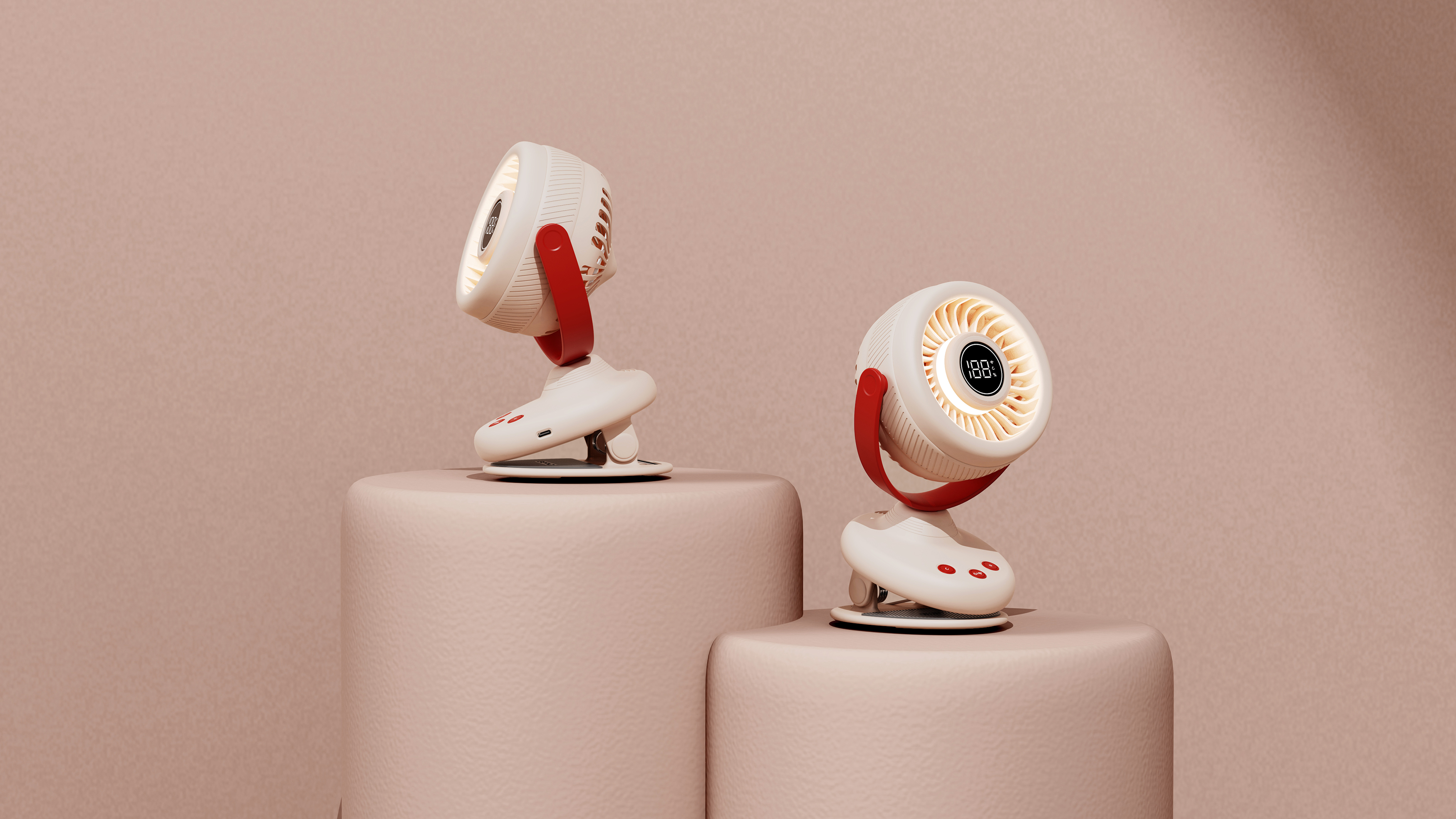 product design，Household appliances，Portable fan，Clip fan，Round design，