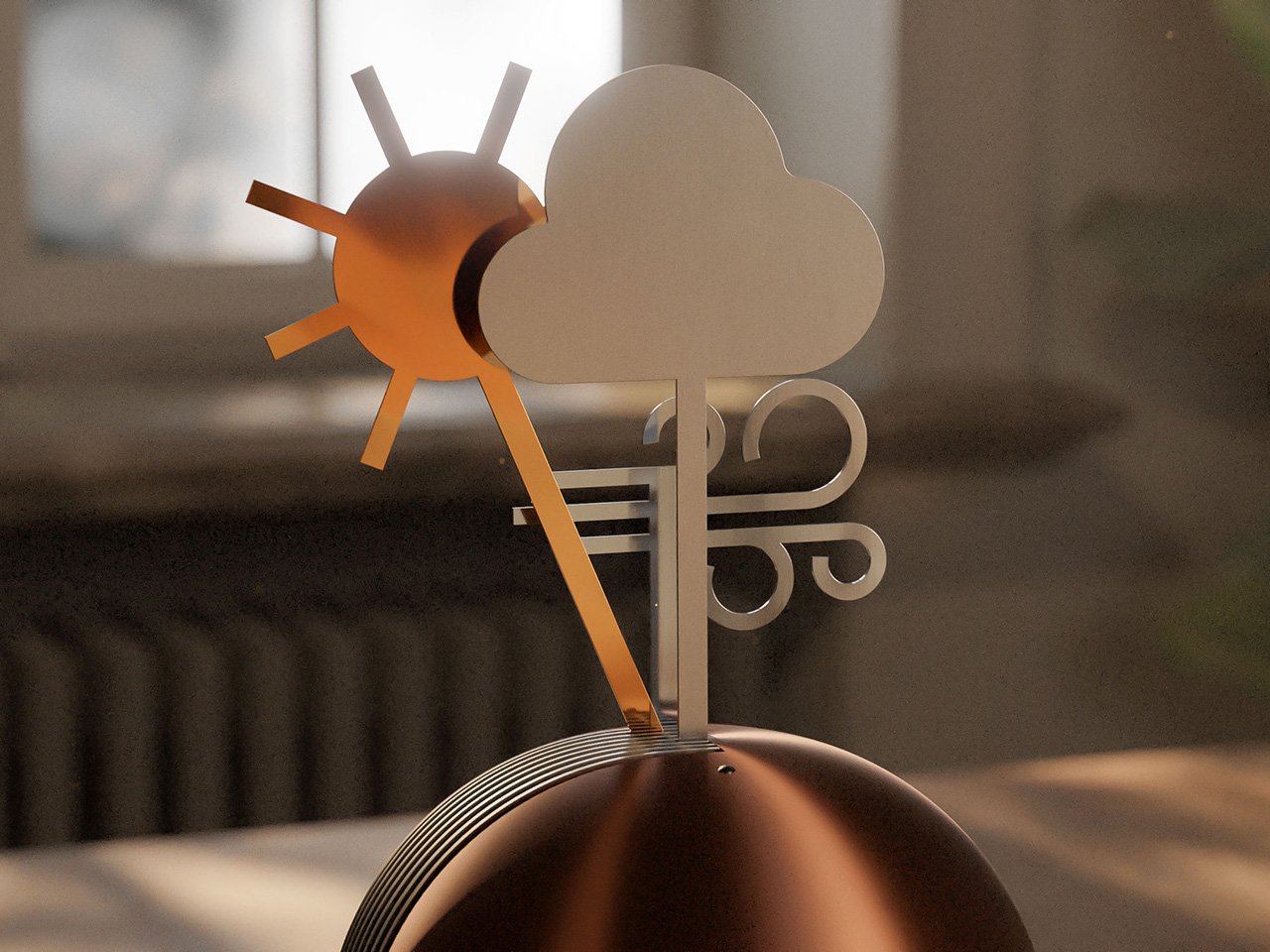 KLONG，Dynamic Weather Sculpture，Skymill，copper shell machinery，Atmosphere lamp，