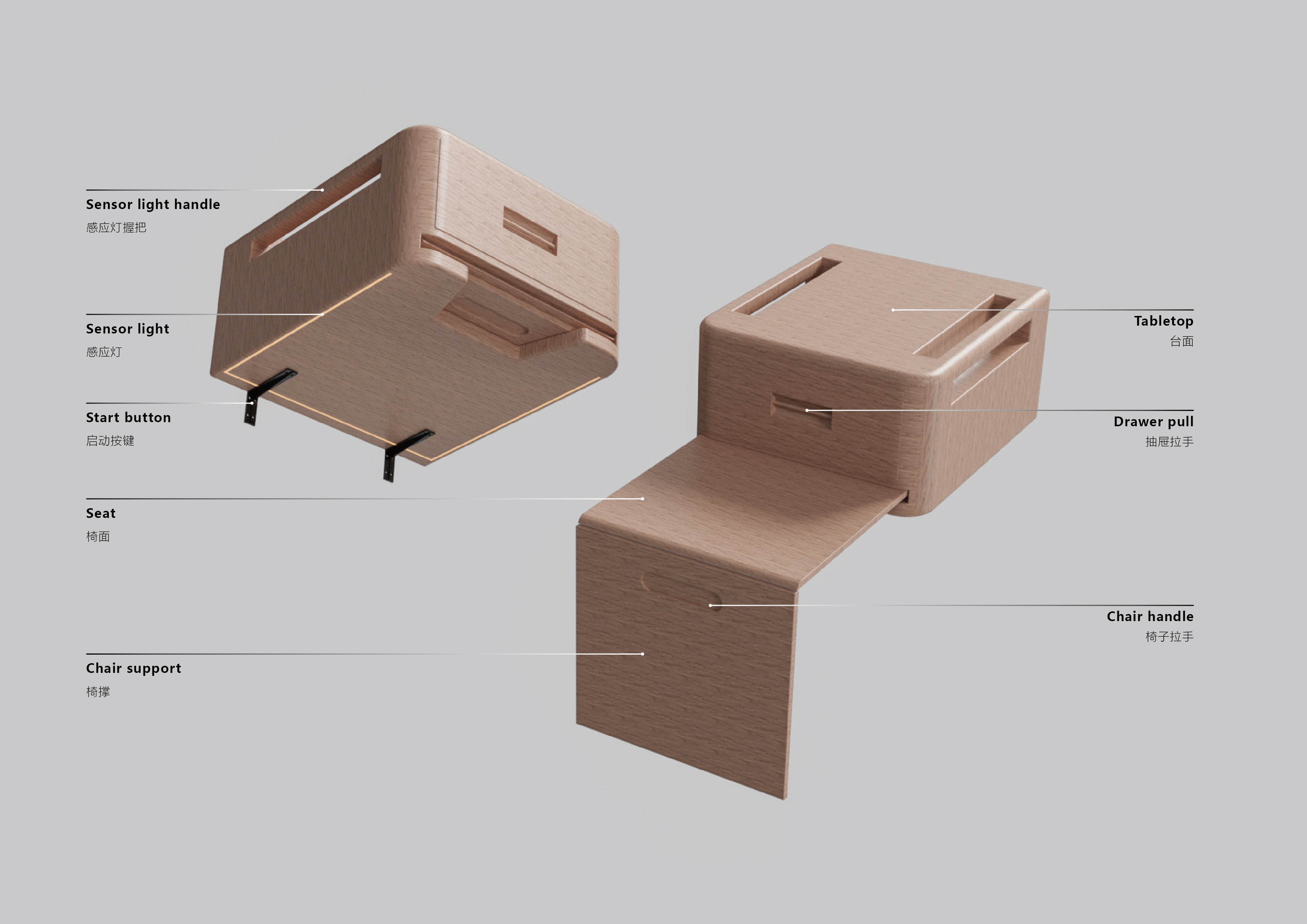 industrial design，product design，bedside cupboard，Household products，Furniture products，aged，Suitable aging，Emotionalization，