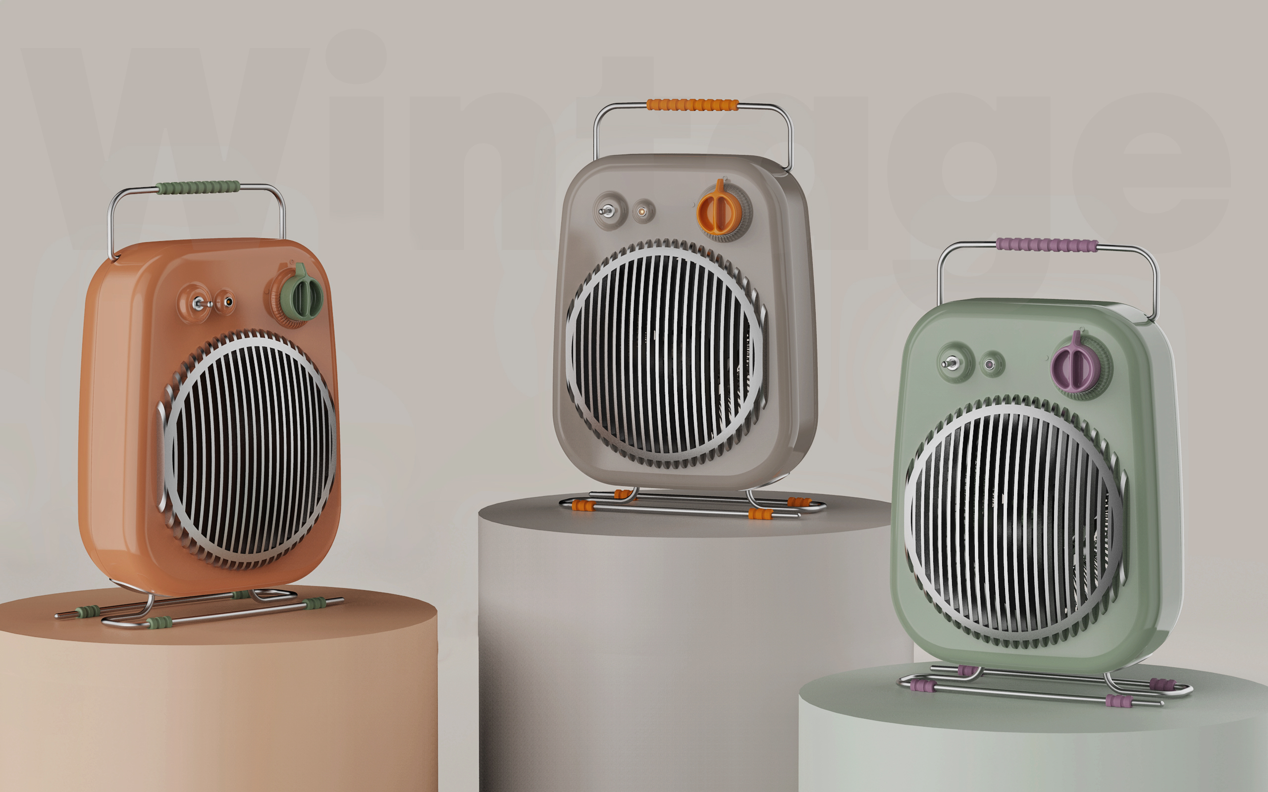 Air heater，product design，Home appliance design，Retro Design ，Italian original design，
