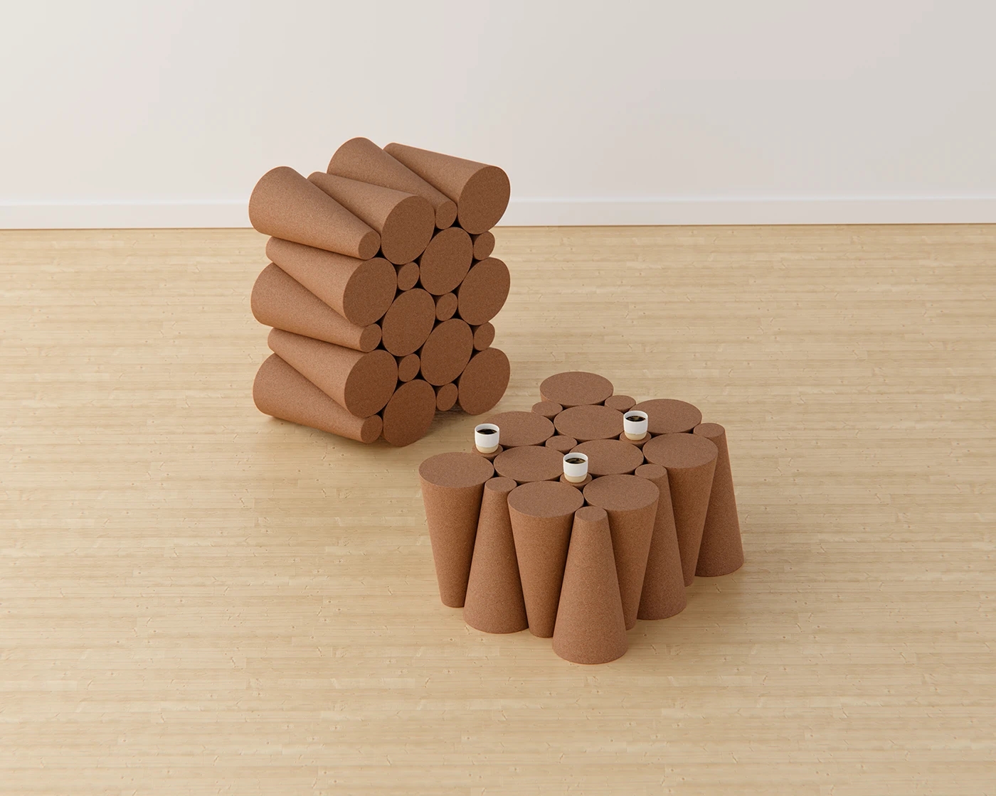 tea table，Cork Cone，Heat resistant and light，Coaster，