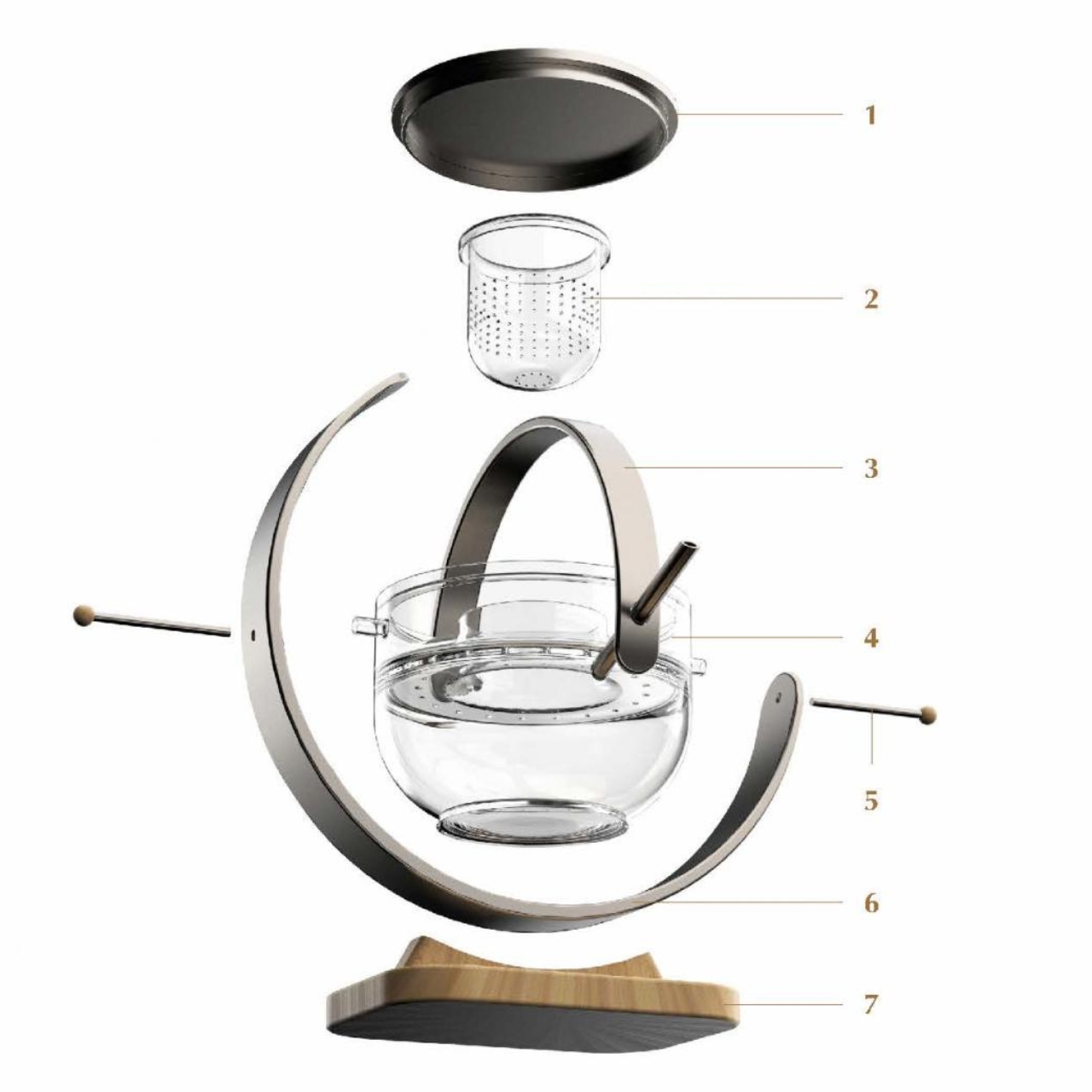 Pendulum mechanism，cold tea extractor，transparent visualization，ice drop cooling，