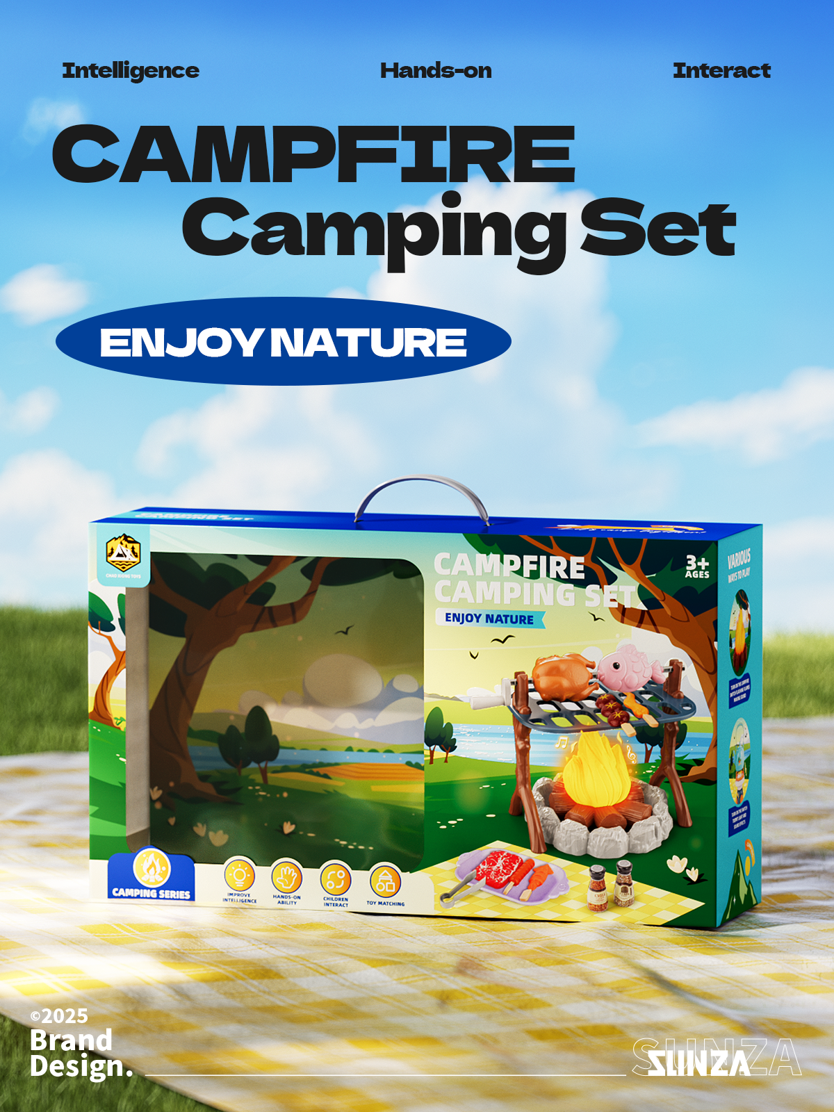 Color box design，packing design，Color matching，Render，camping，for export，Toys，Original design，