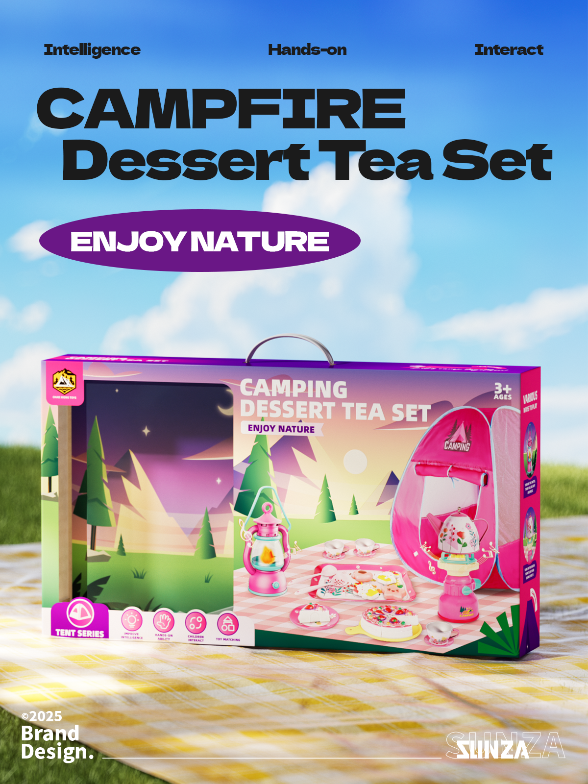 Color box design，packing design，Color matching，Render，camping，for export，Toys，Original design，