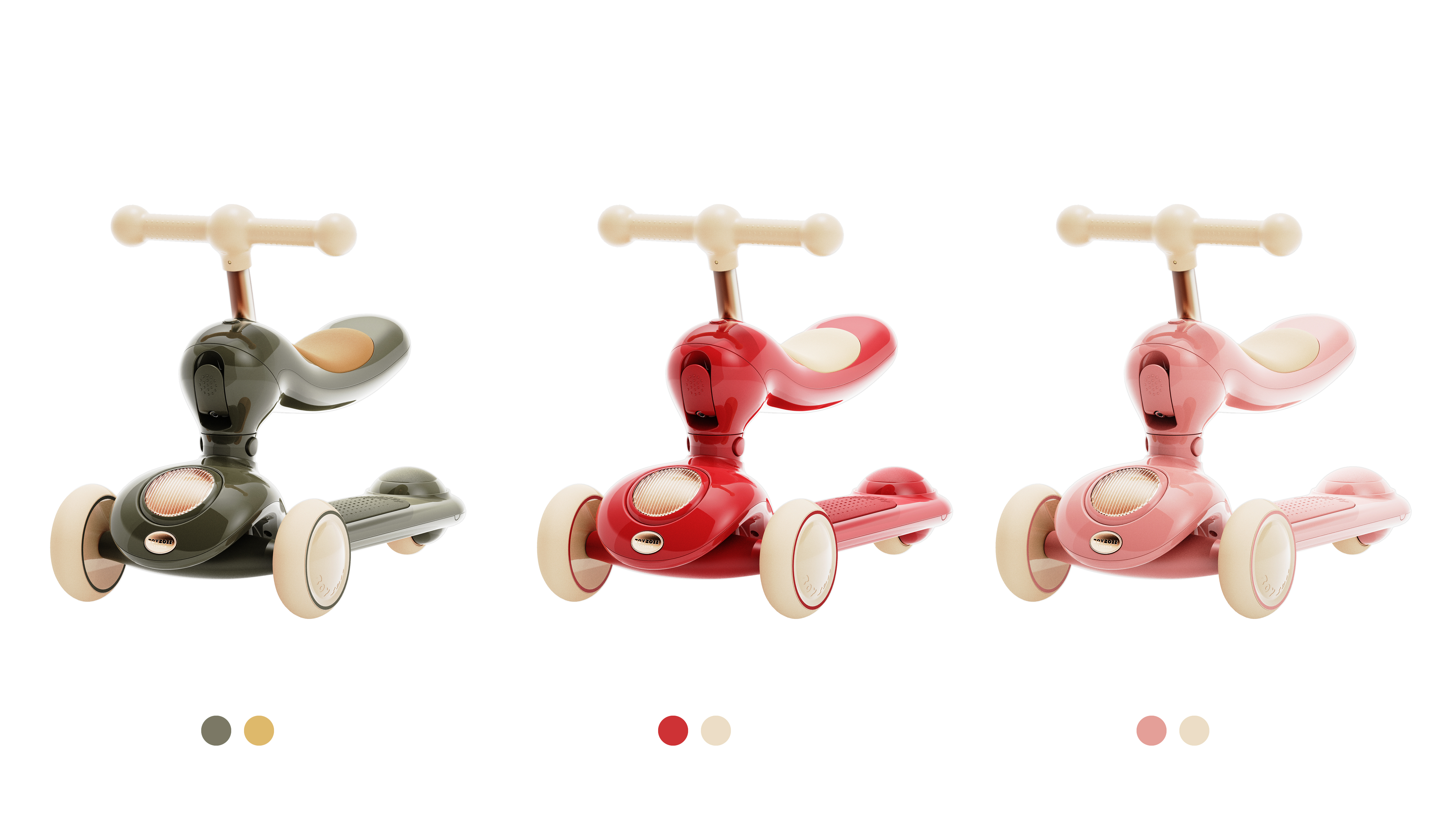 Children's scooters，Yan Control，Retro，