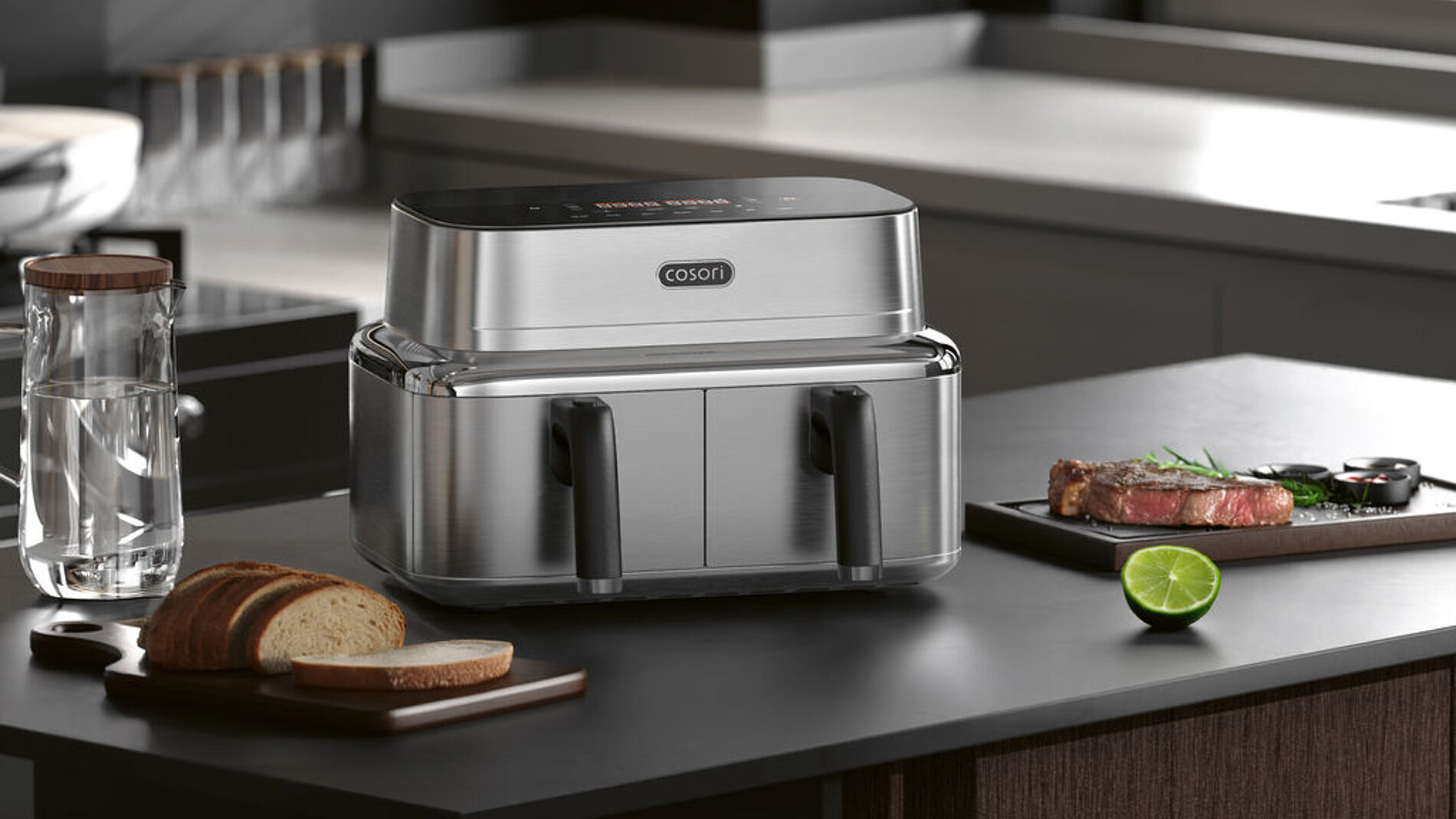 Kitchen appliances，Air fryer，Zhejiang One Point，One point of consultation，industrial product，product design，Red dot award，